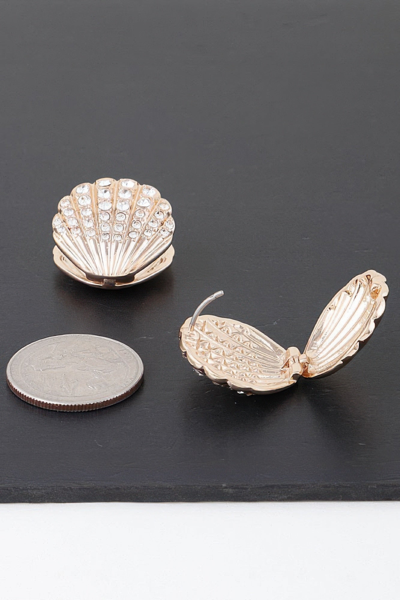 Jeweled Clam Shell Earrings product image