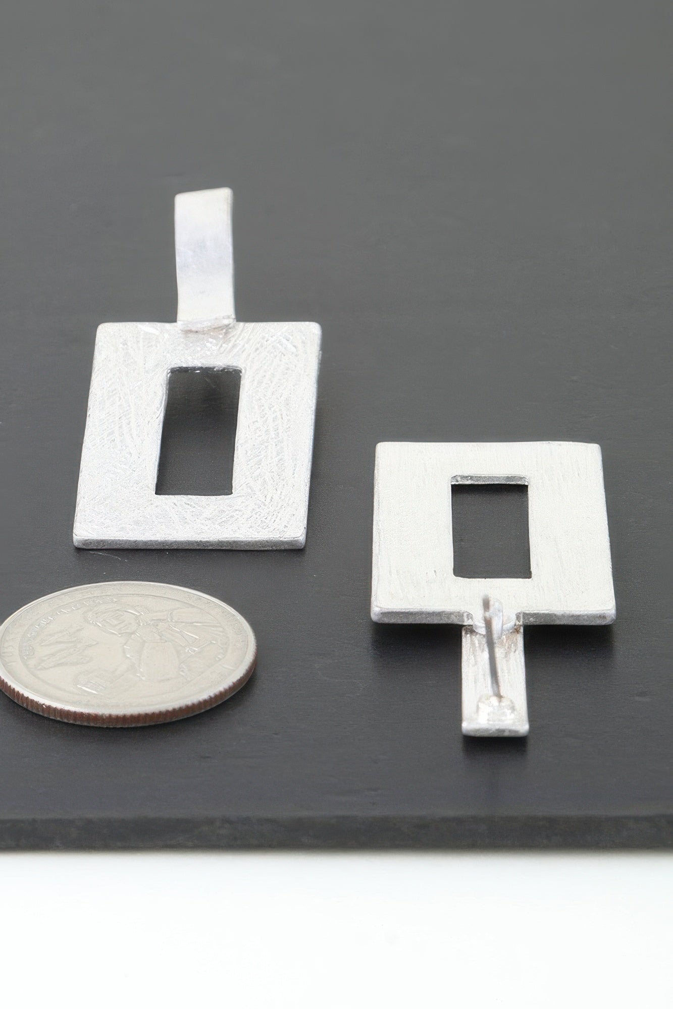 Modern Brushed Frame Earrings product image