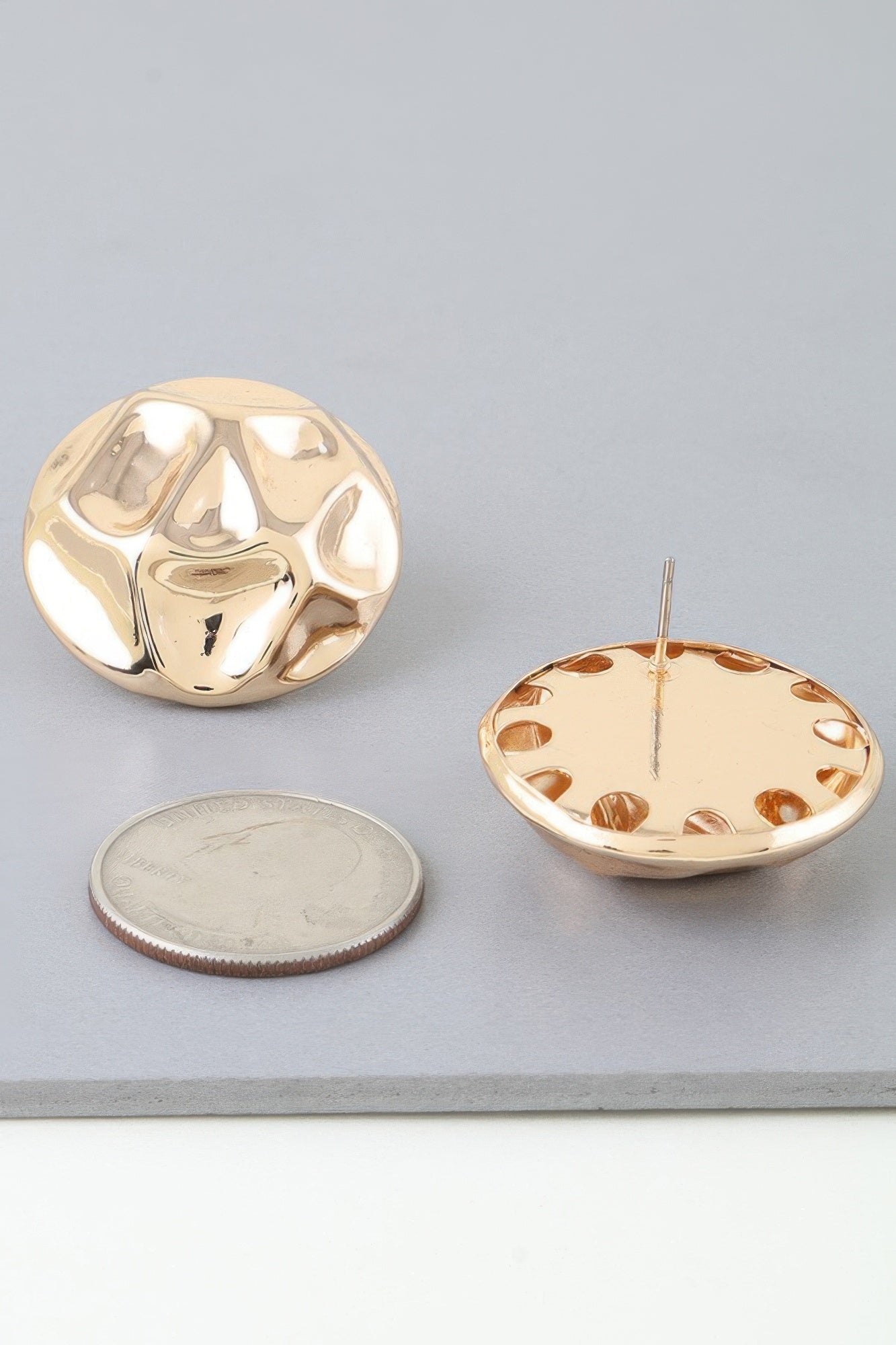 Shiny Hammered Dome Earrings product image