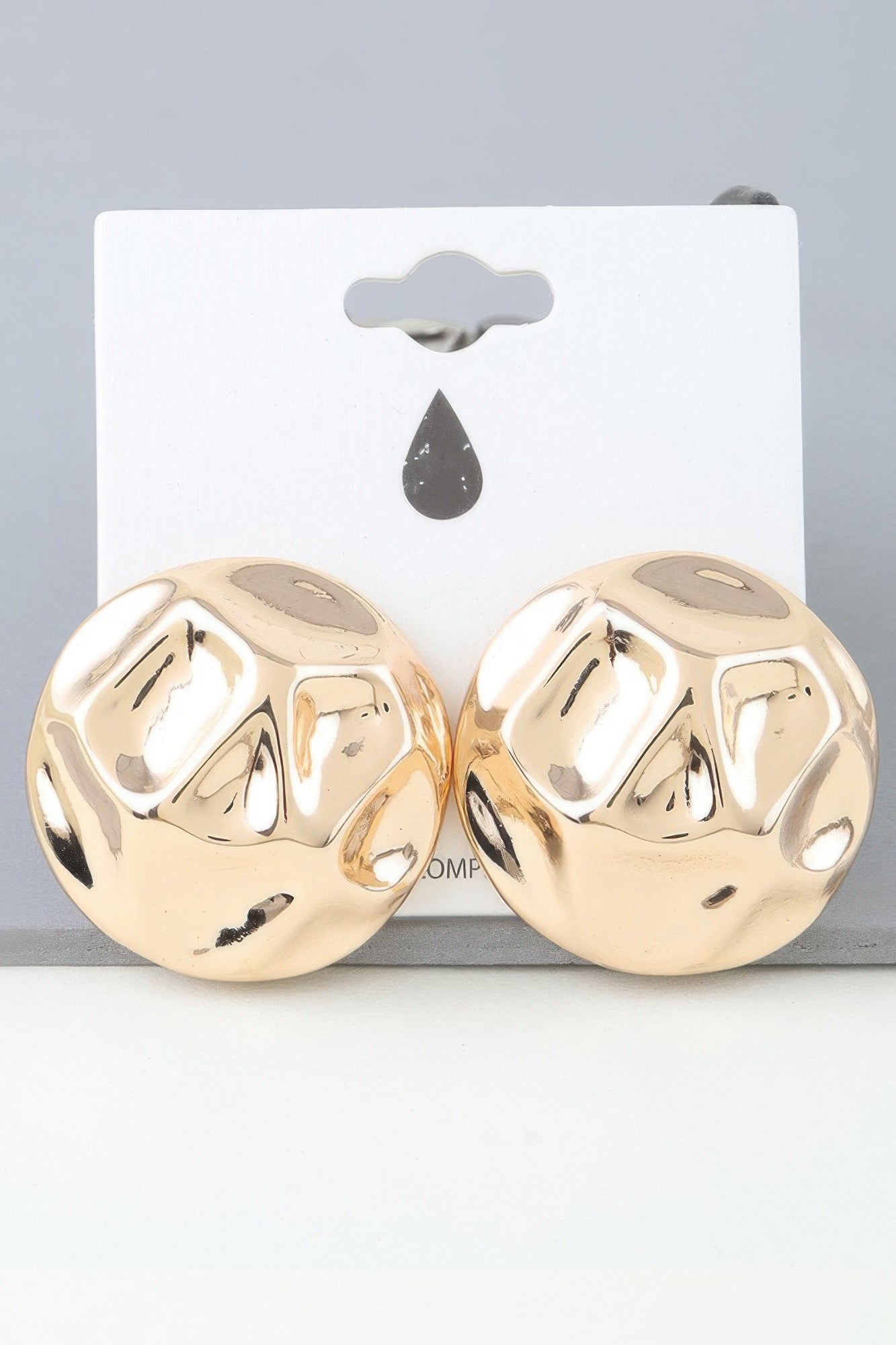 Shiny Hammered Dome Earrings product image