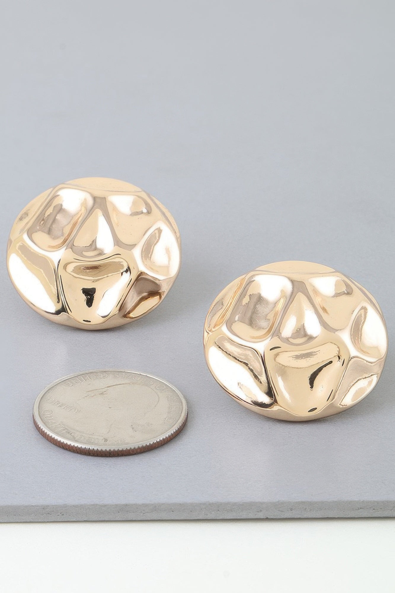 Shiny Hammered Dome Earrings product image