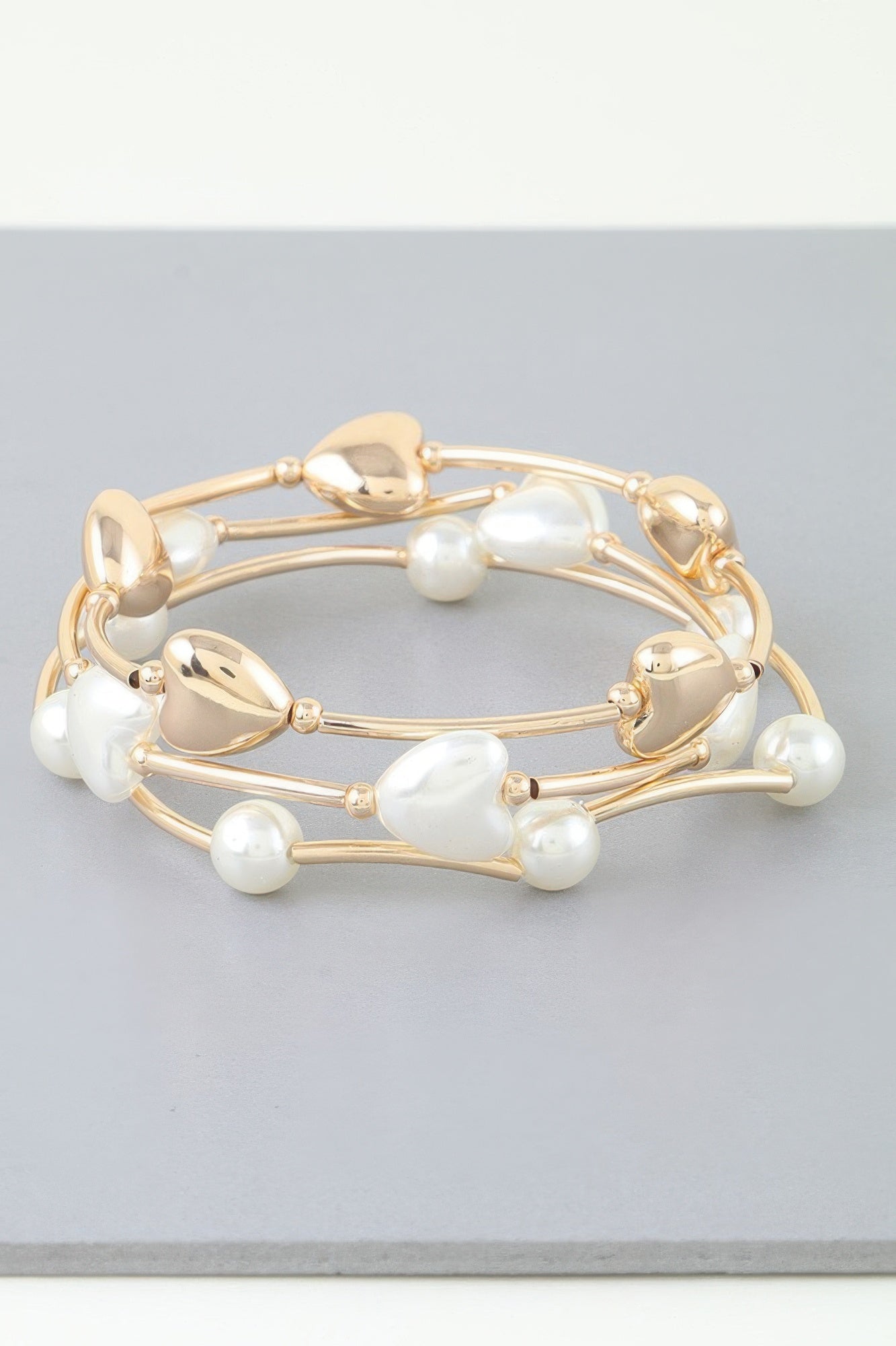 Simple Heart Beaded Wrap Bracelet product image