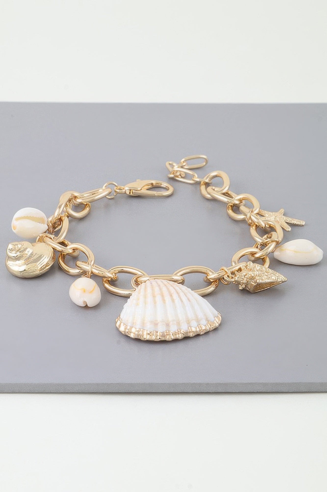 Multi Seashell Charm Chain Bracelet product image