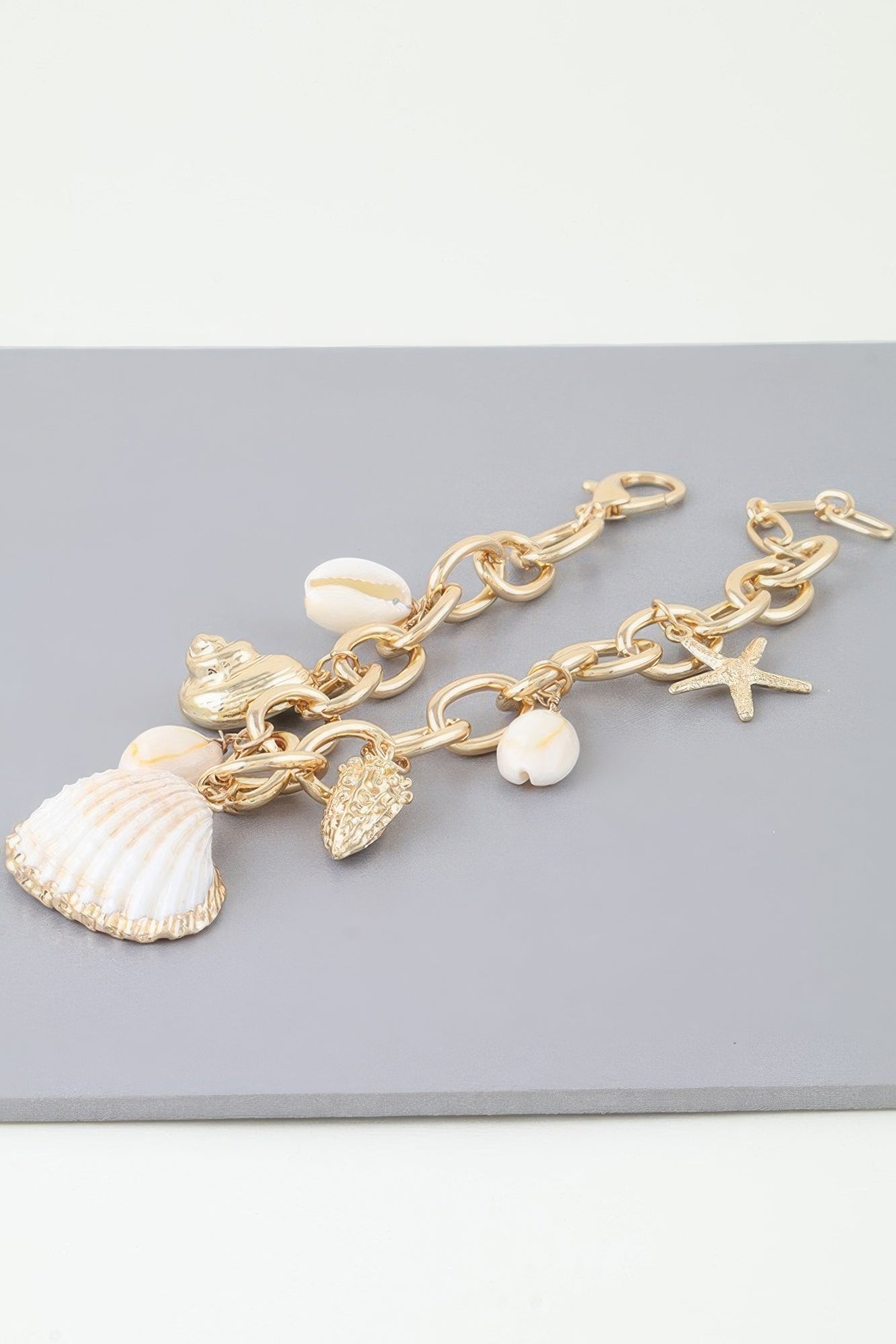 Multi Seashell Charm Chain Bracelet product image