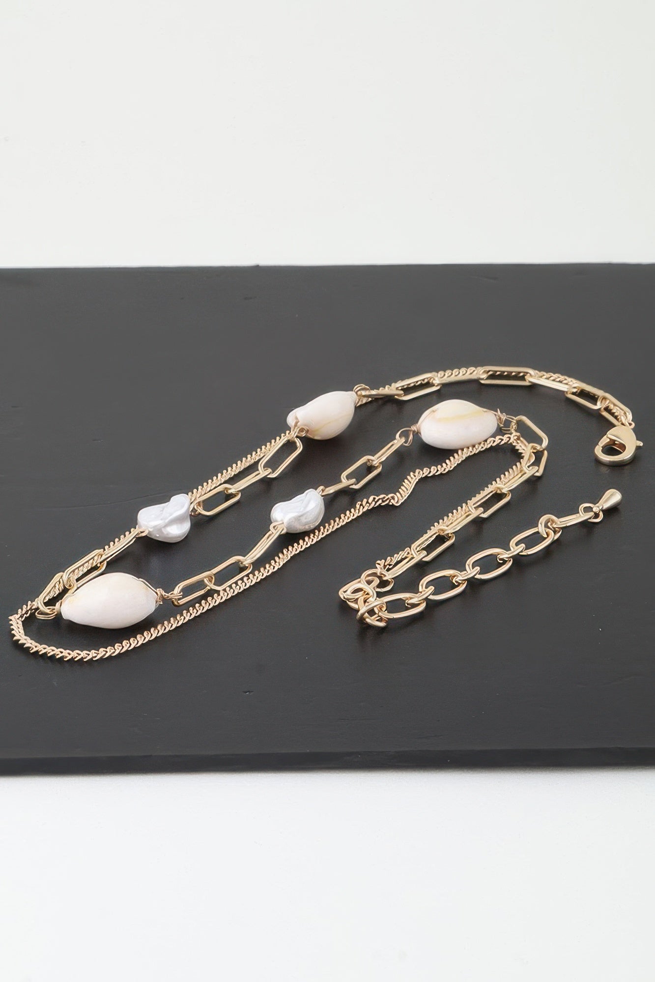 Double Pearl Chain Necklace product image