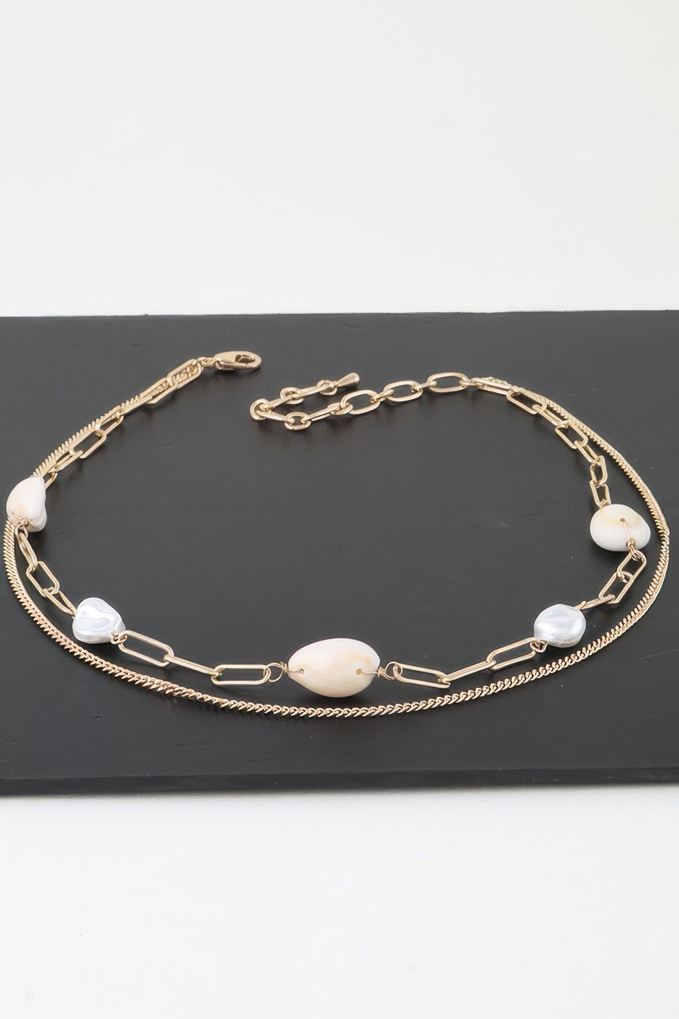 Double Pearl Chain Necklace product image