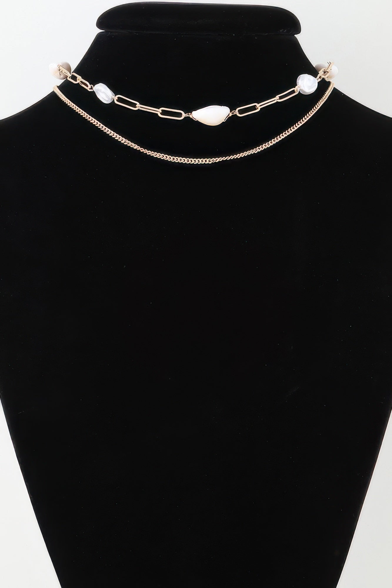 Double Pearl Chain Necklace product image