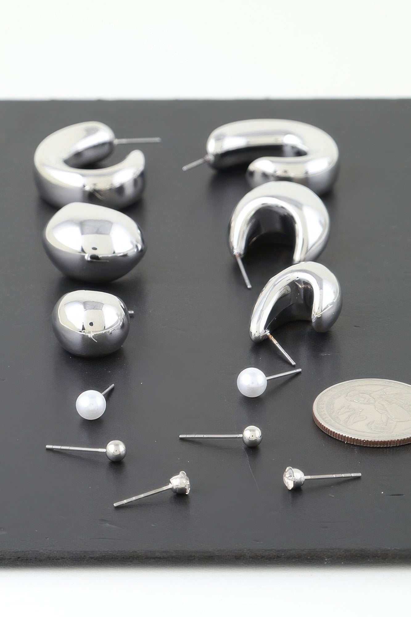 Multi Shiny Modern Hoop Earrings Set product image