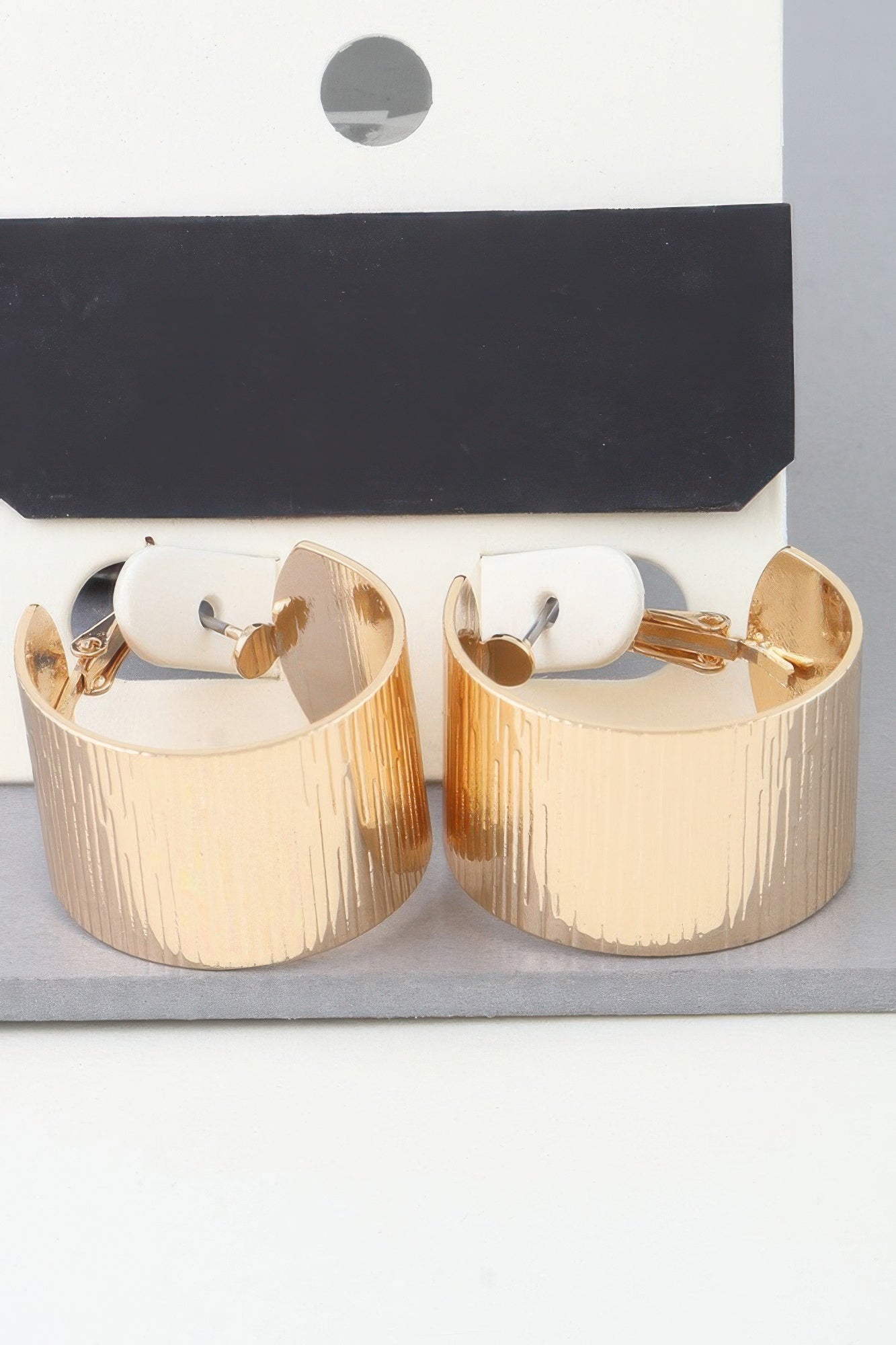 Wide Ribbed Hoop Earrings product image