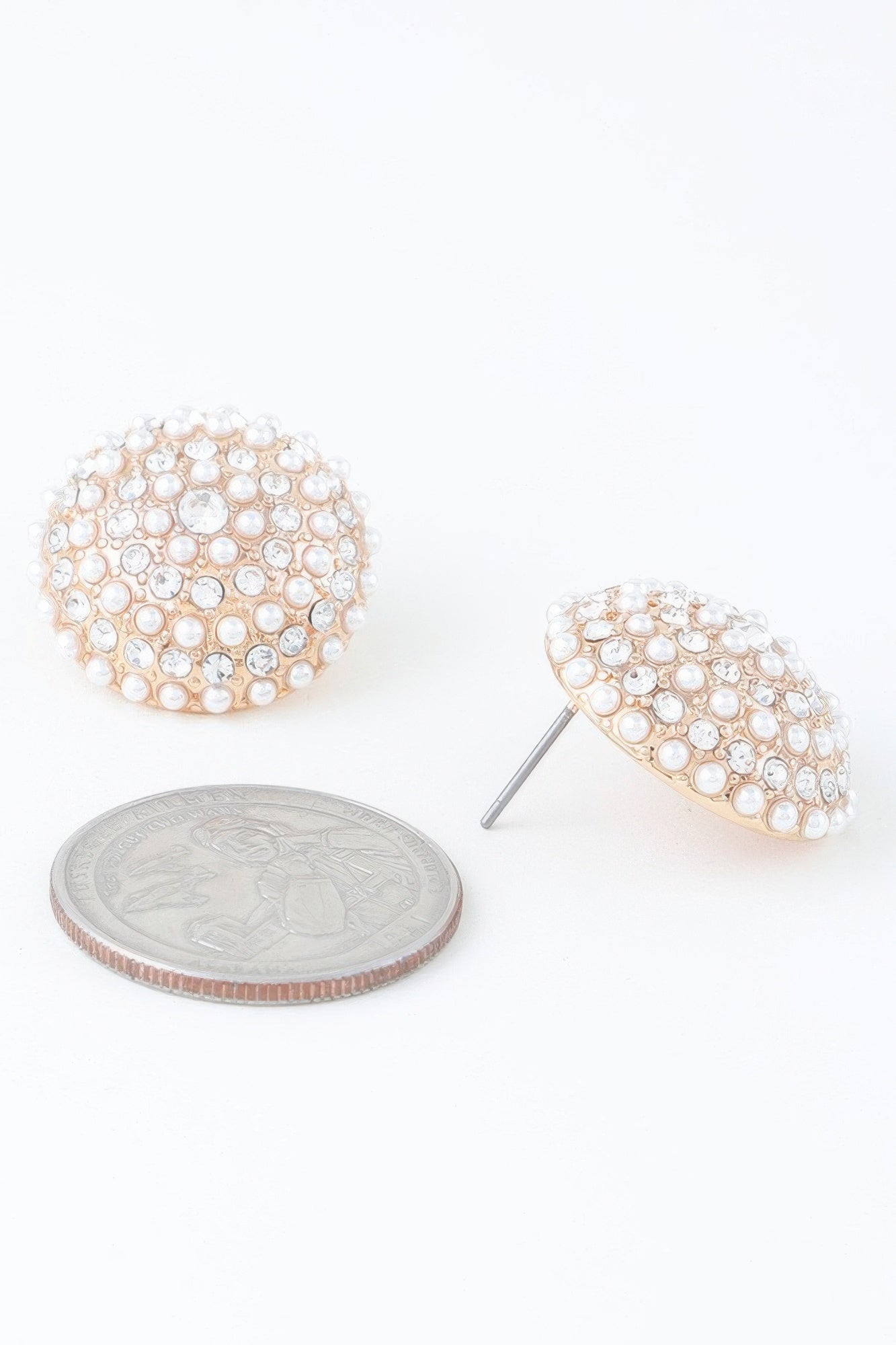 Pearled Dome Stud Earrings product image