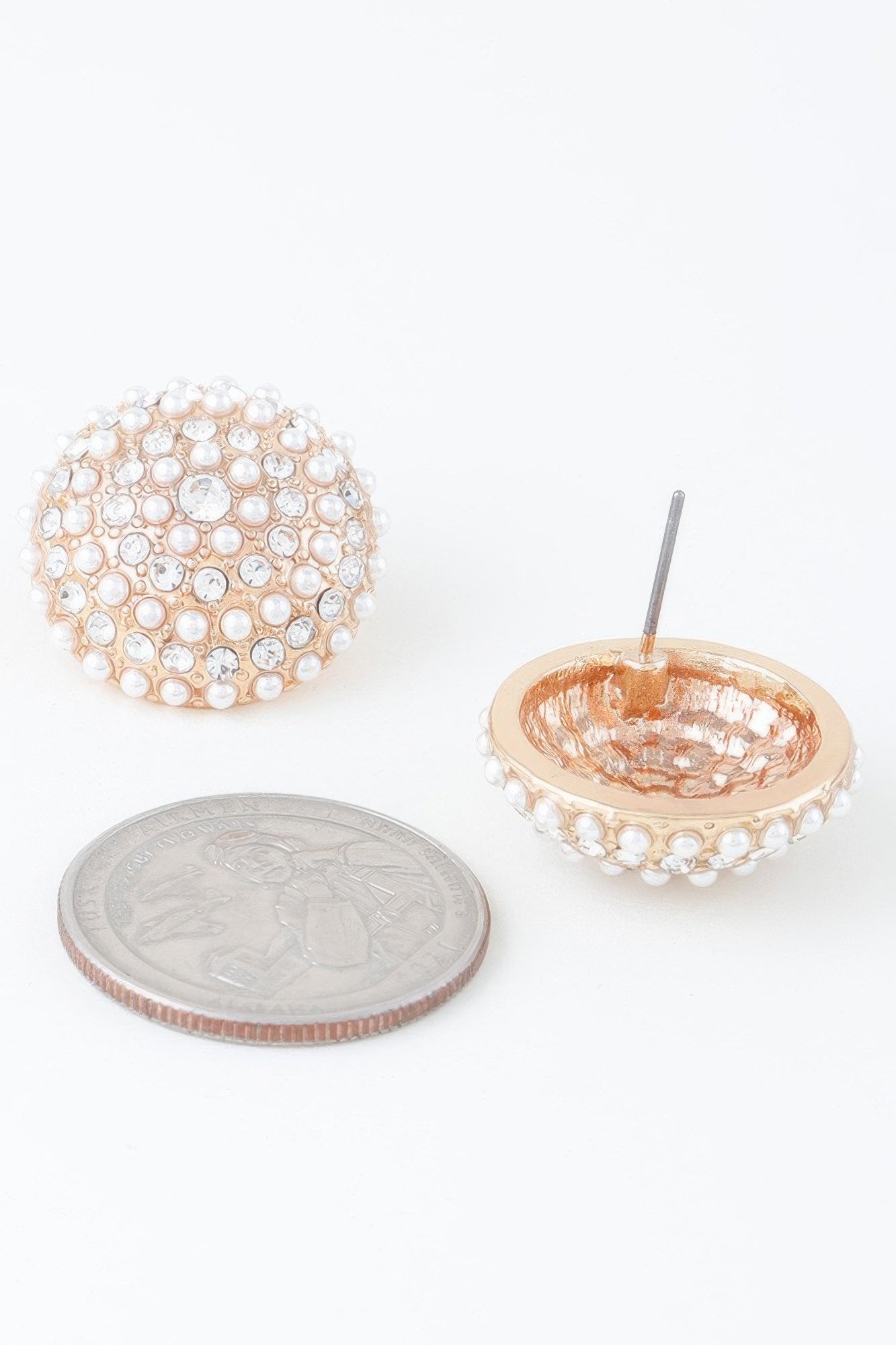 Pearled Dome Stud Earrings product image