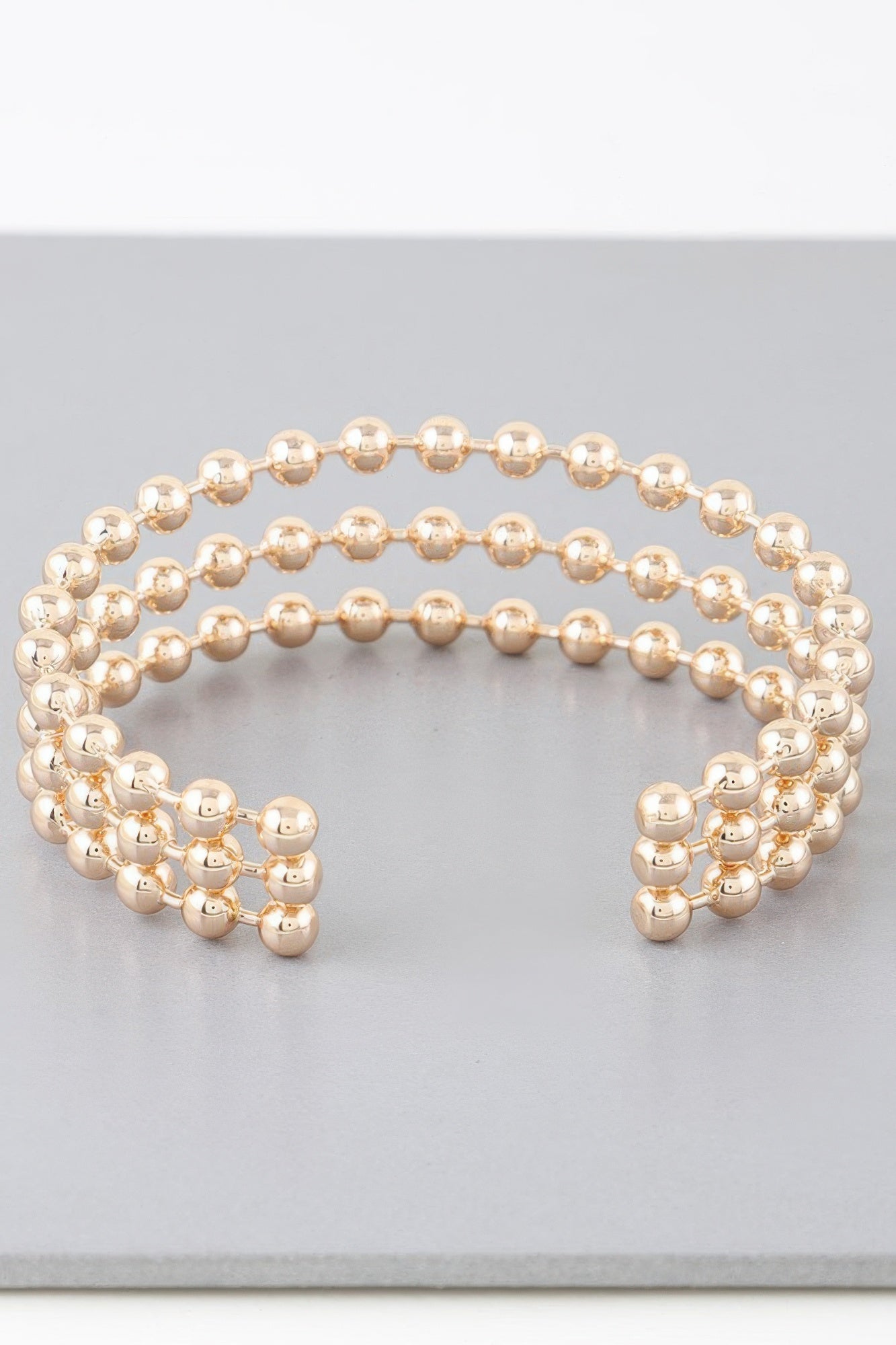 Wide Triple Beaded Cuff Bracelet product image