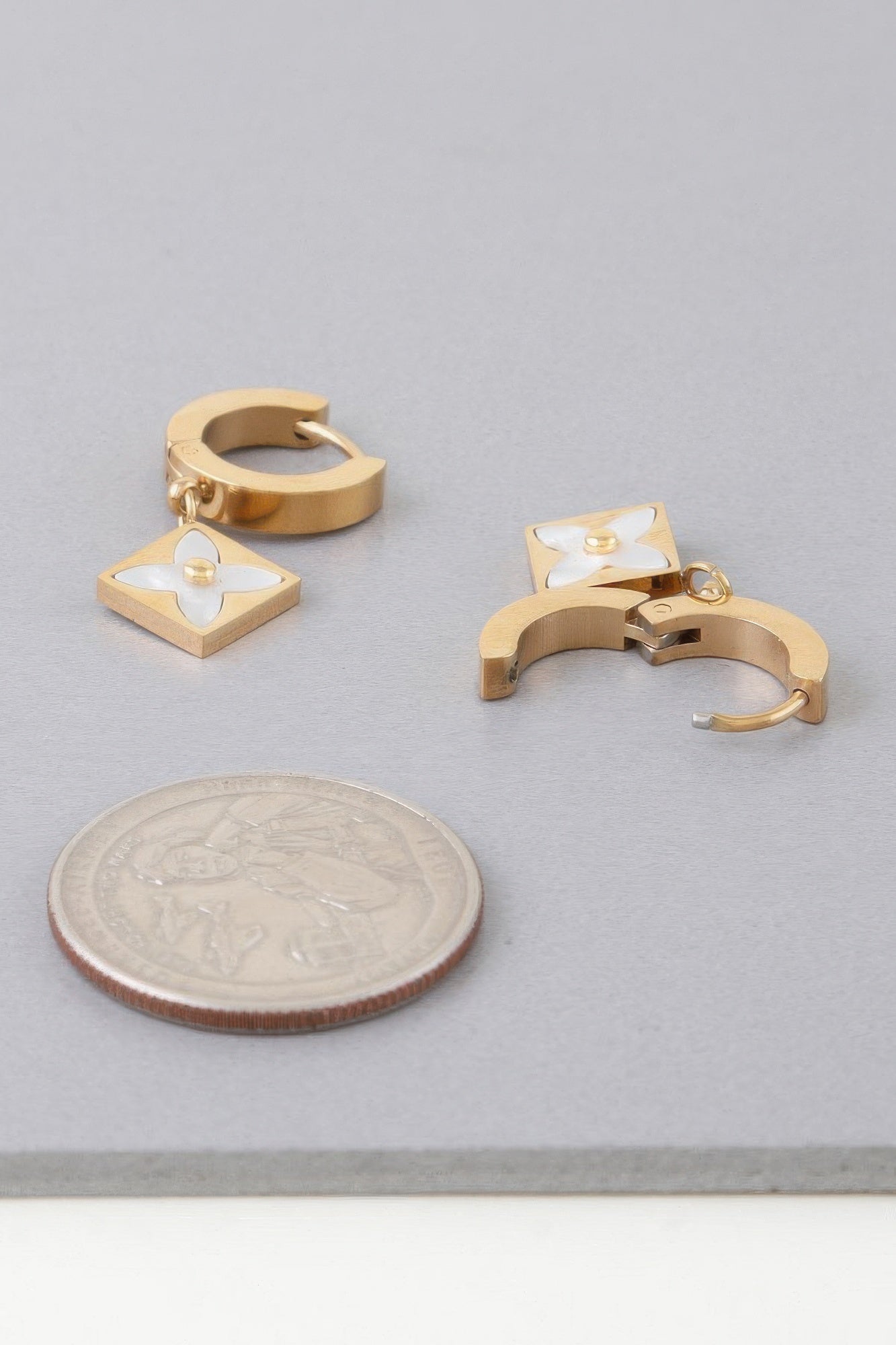 Flower Box Drop Hoop Earrings product image