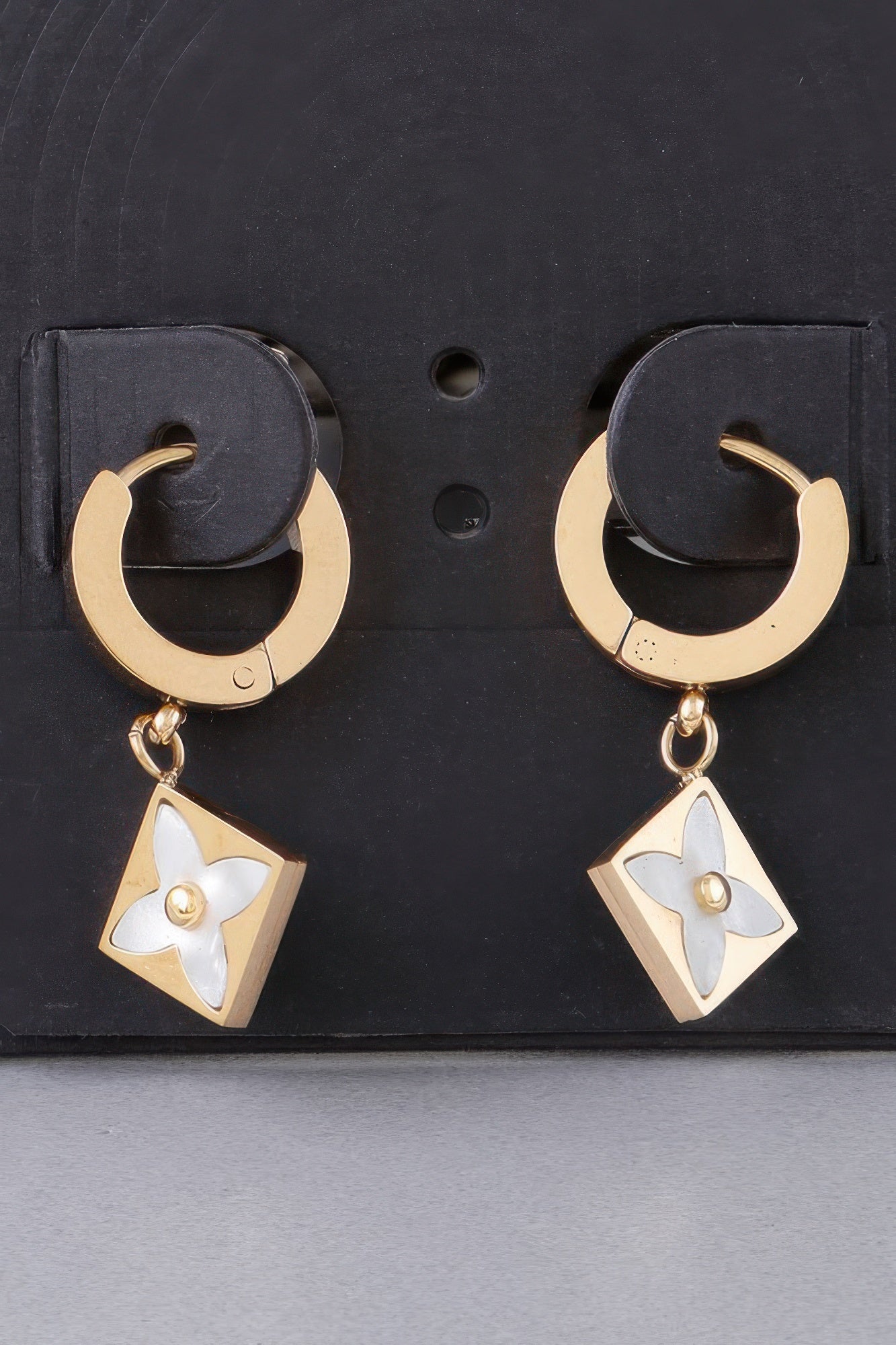 Flower Box Drop Hoop Earrings product image