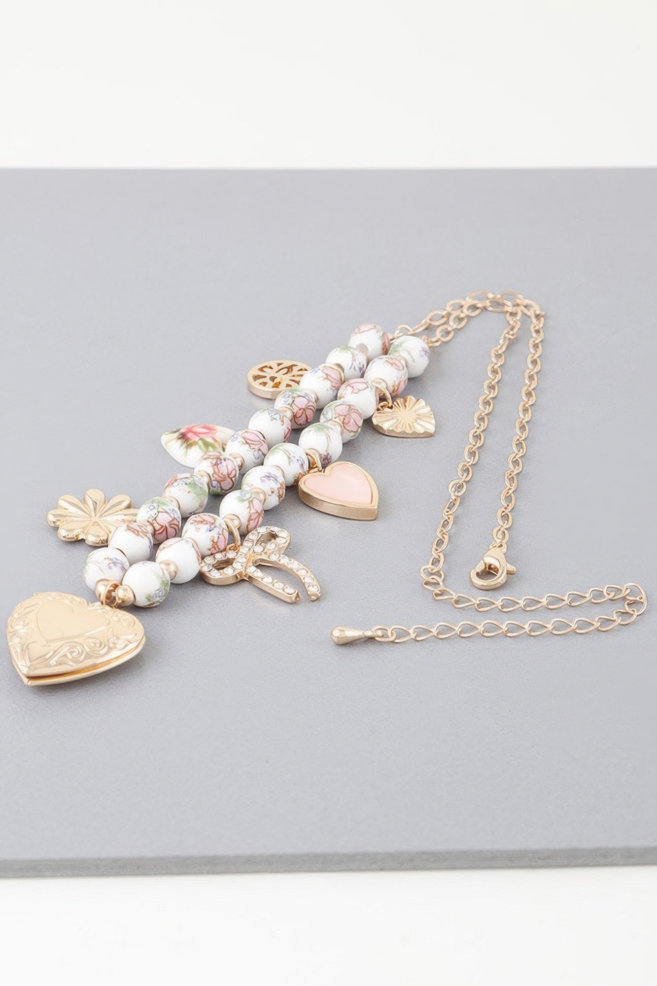 Vintage Heart Charms Necklace product image