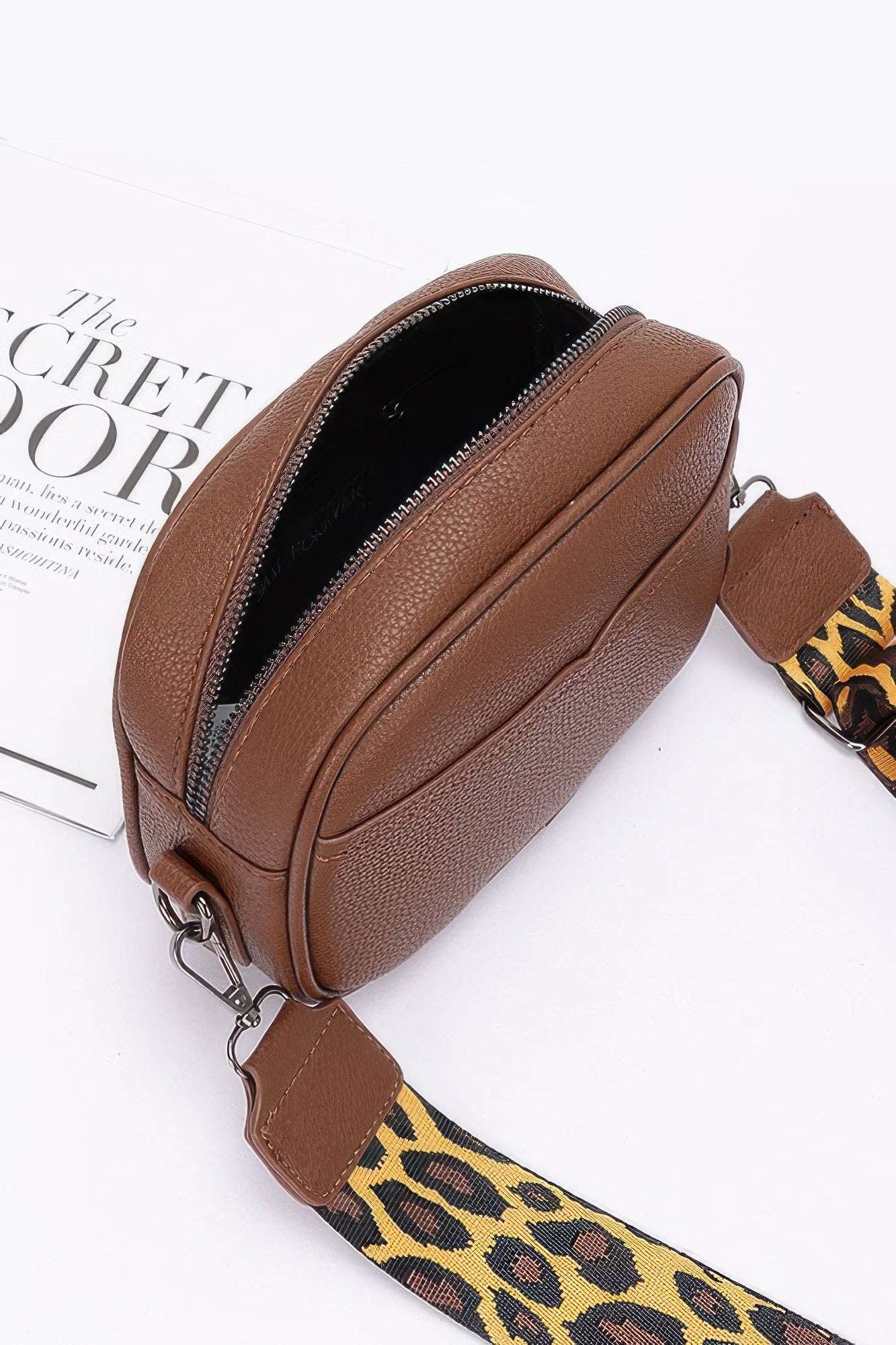Faux Leather Camera Bag W/leopard Strap product image