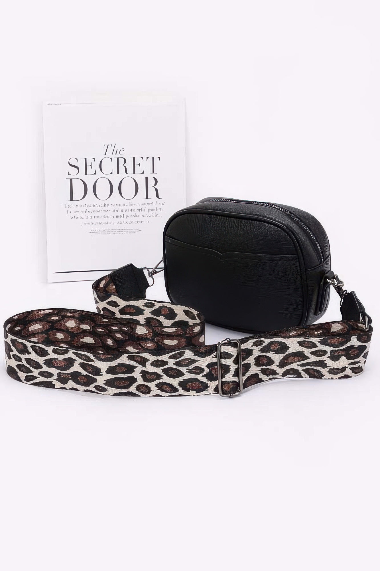 Faux Leather Camera Bag W/leopard Strap product image