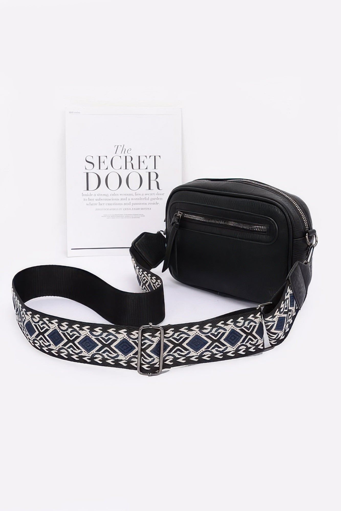 Faux Leather Camera Bag W/multi Color Strap product image