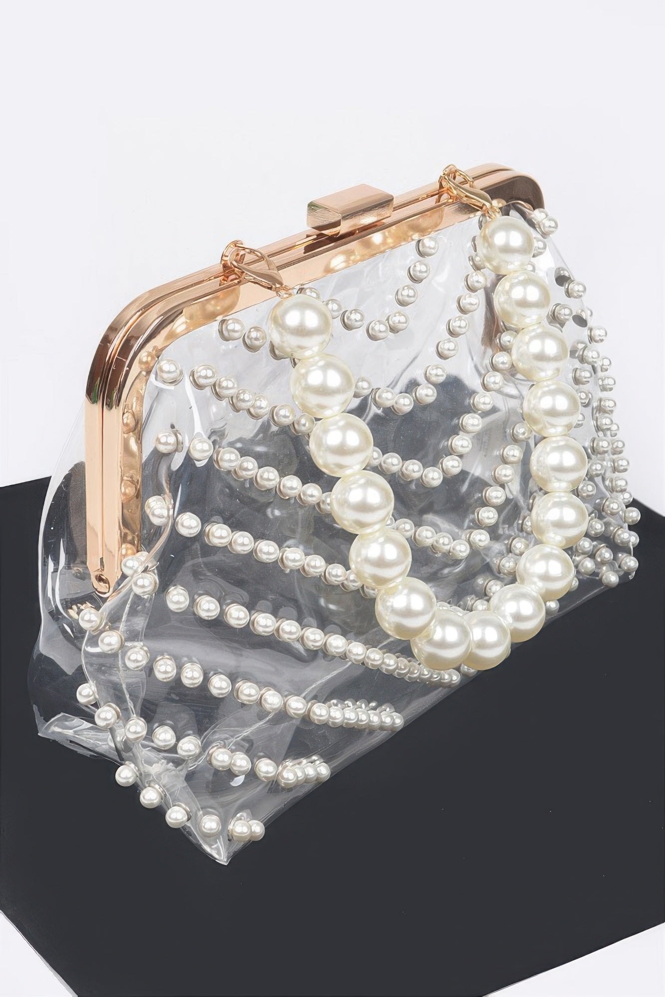 Stone Studded Transparent Clutch product image