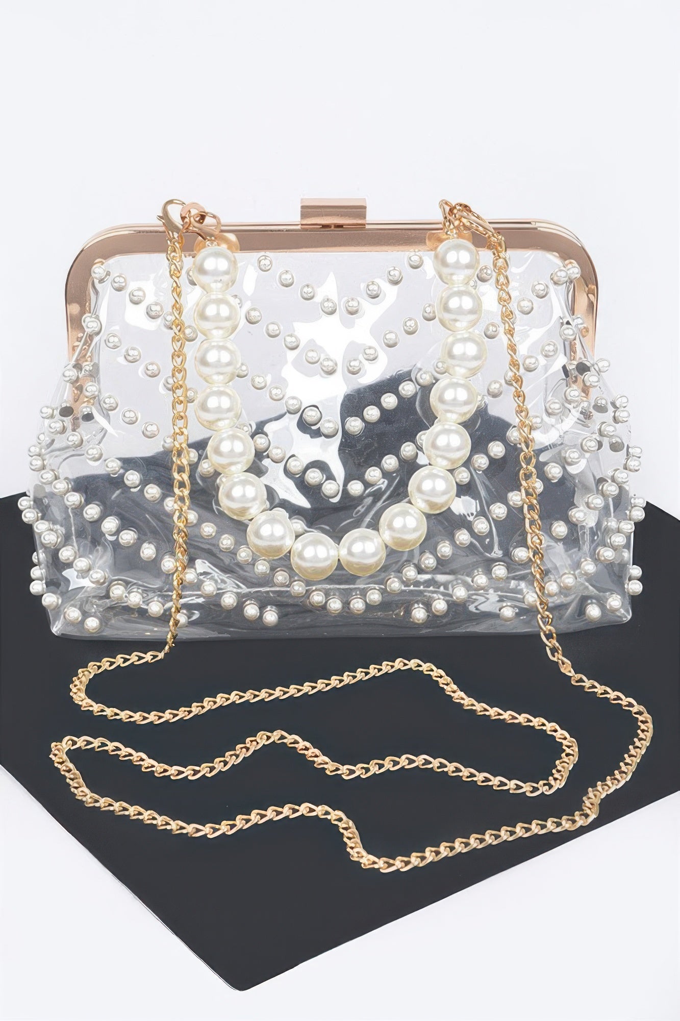 Stone Studded Transparent Clutch product image