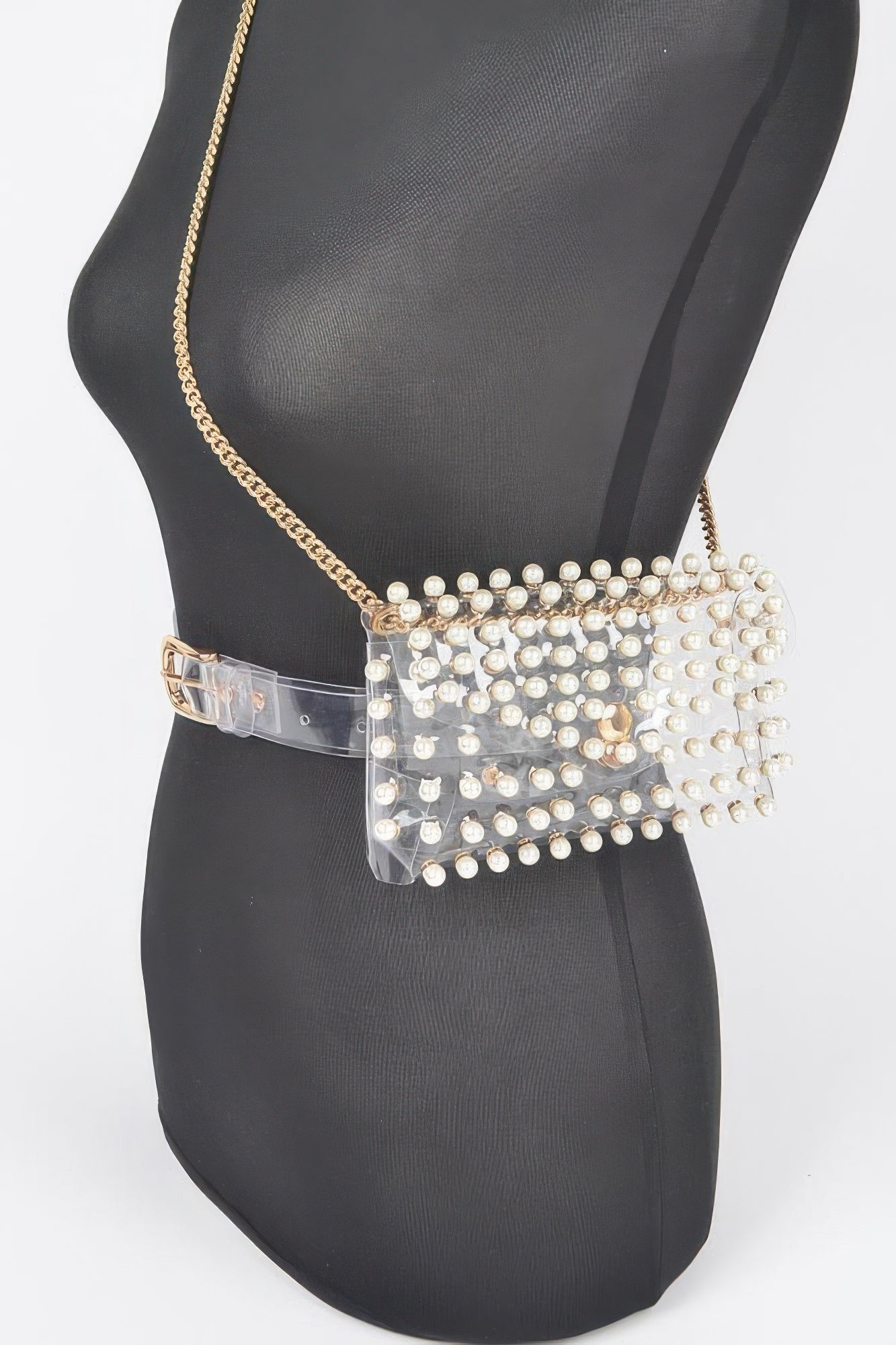 Rhinestone Clear Belt Bag W/chain product image