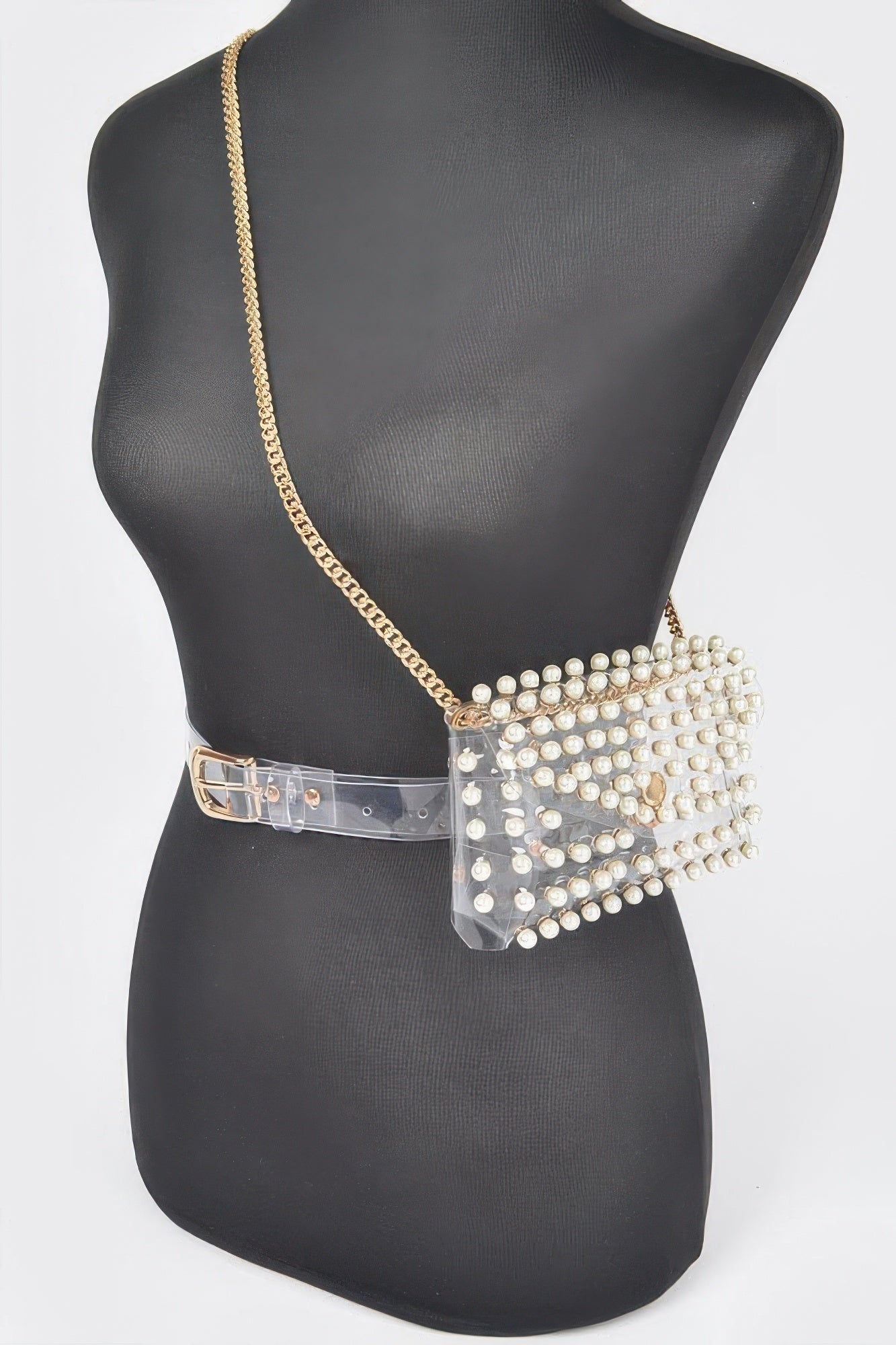 Rhinestone Clear Belt Bag W/chain product image