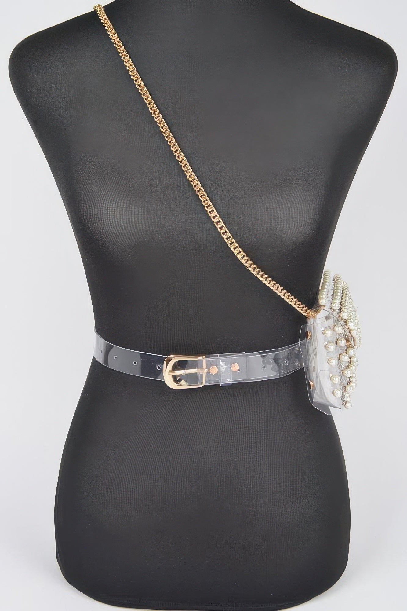 Rhinestone Clear Belt Bag W/chain product image