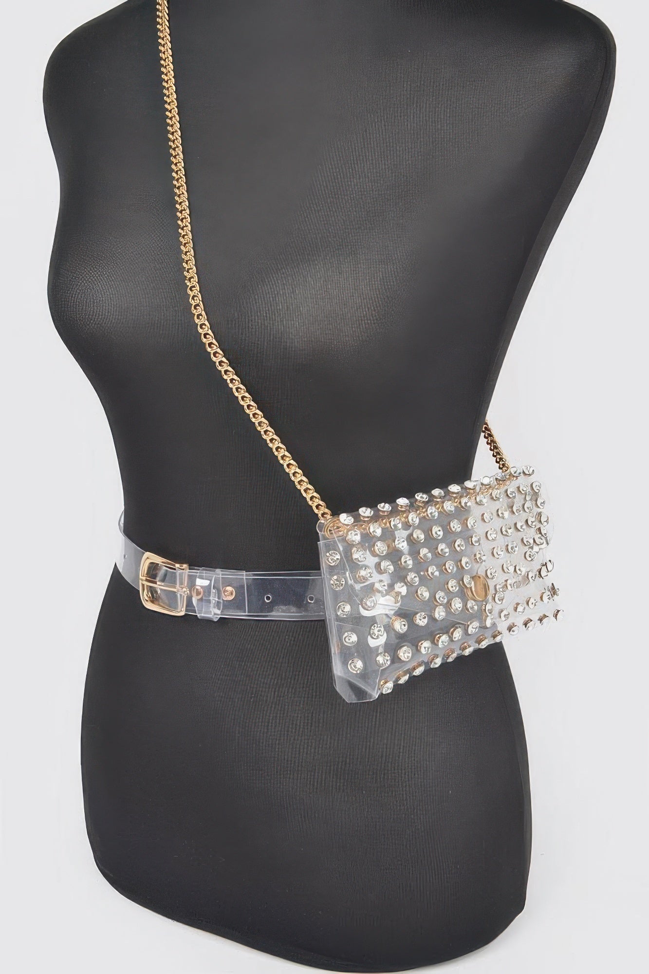 Rhinestone Clear Belt Bag W/chain product image