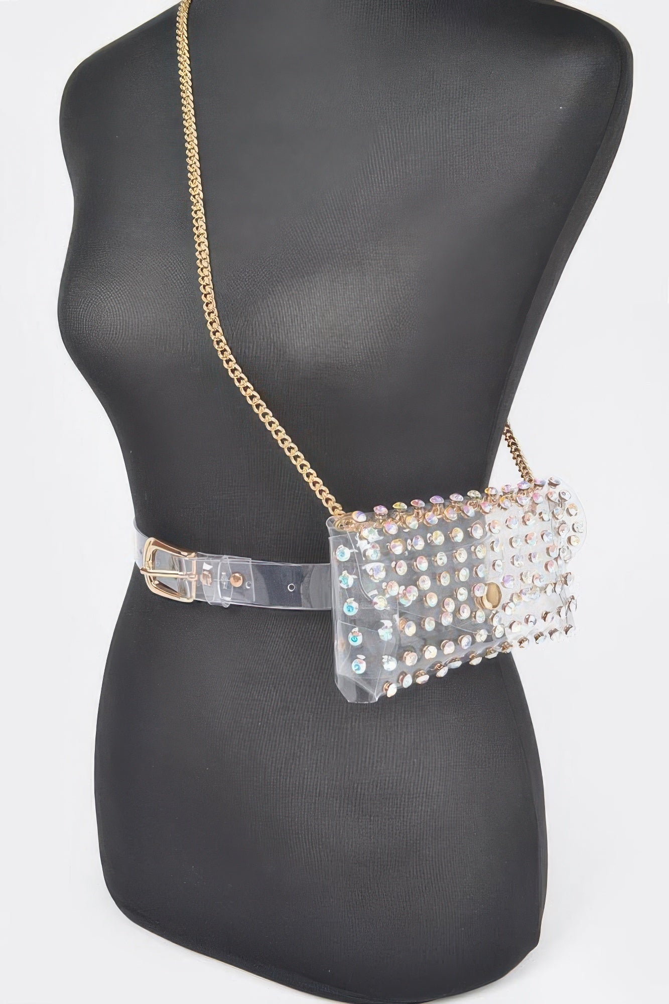 Rhinestone Clear Belt Bag W/chain product image