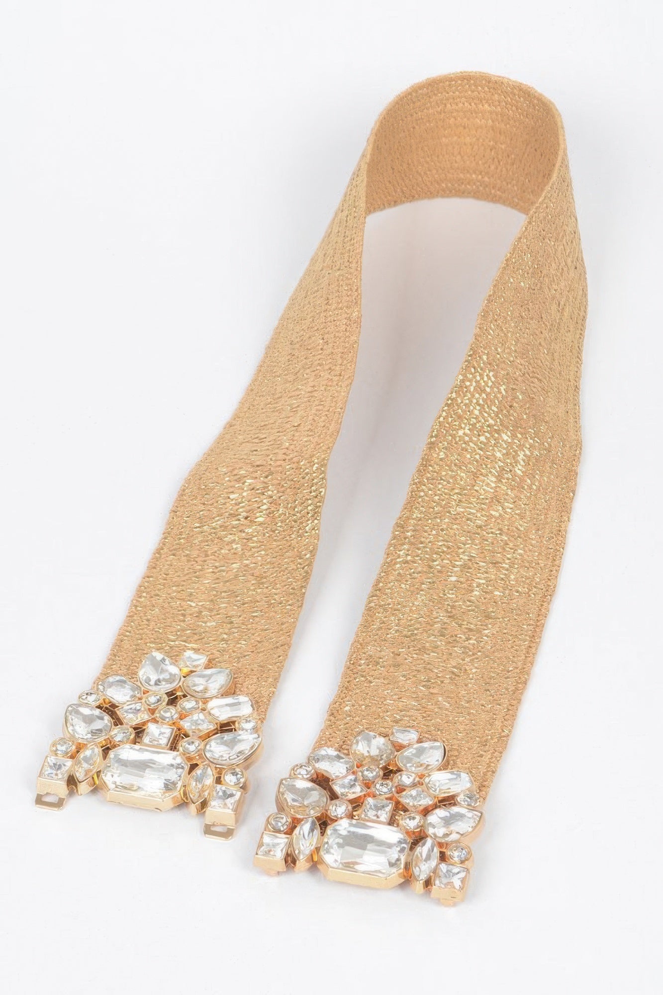 Multi Stone Metallic Straw Stretch Belt product image