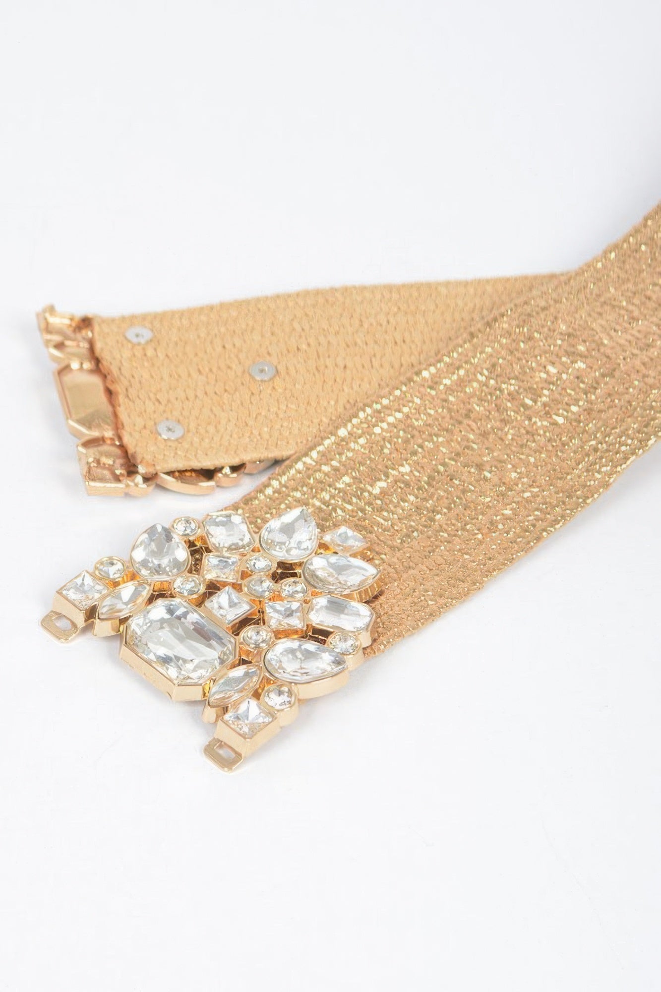 Multi Stone Metallic Straw Stretch Belt product image