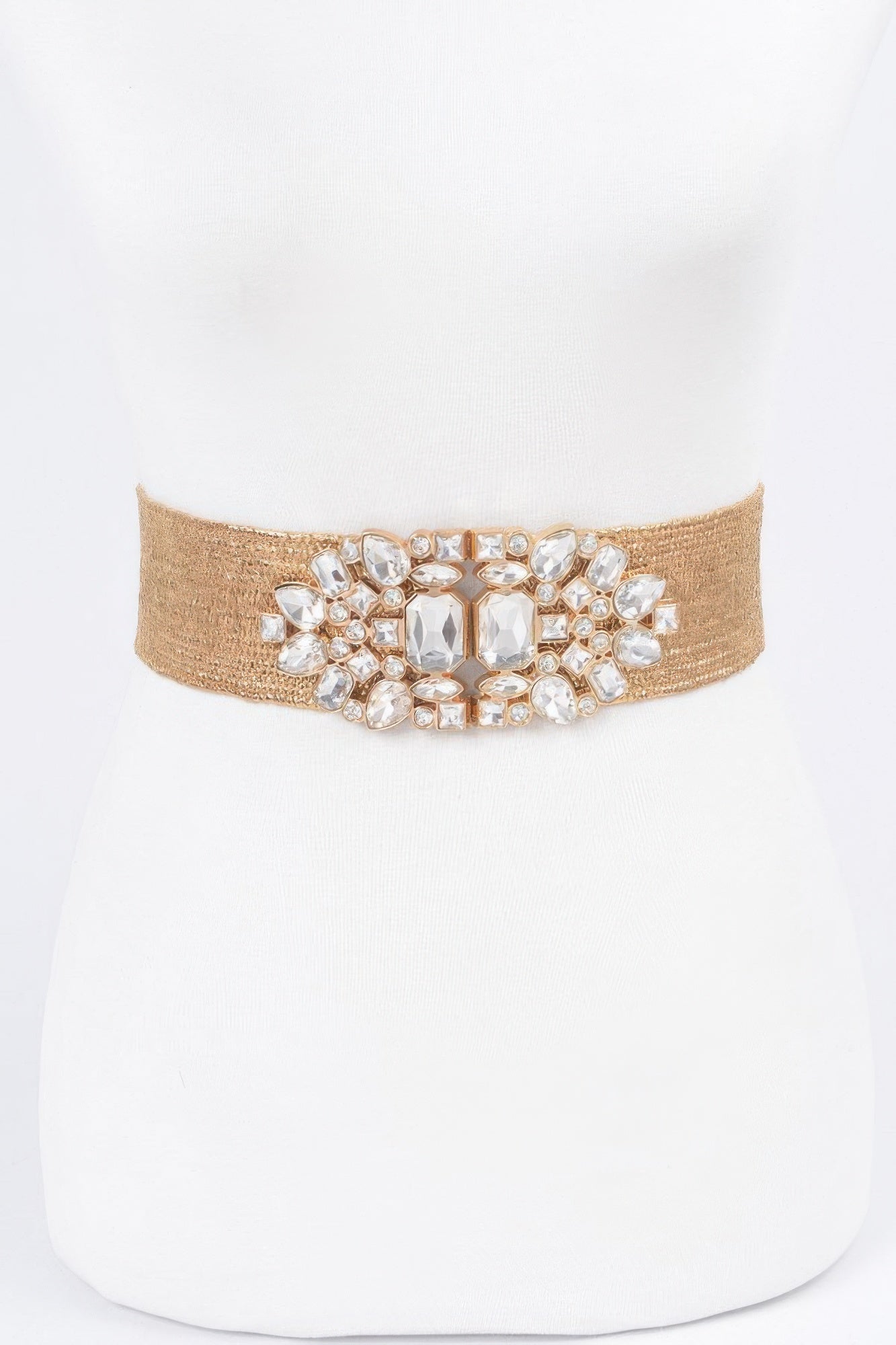 Multi Stone Metallic Straw Stretch Belt product image