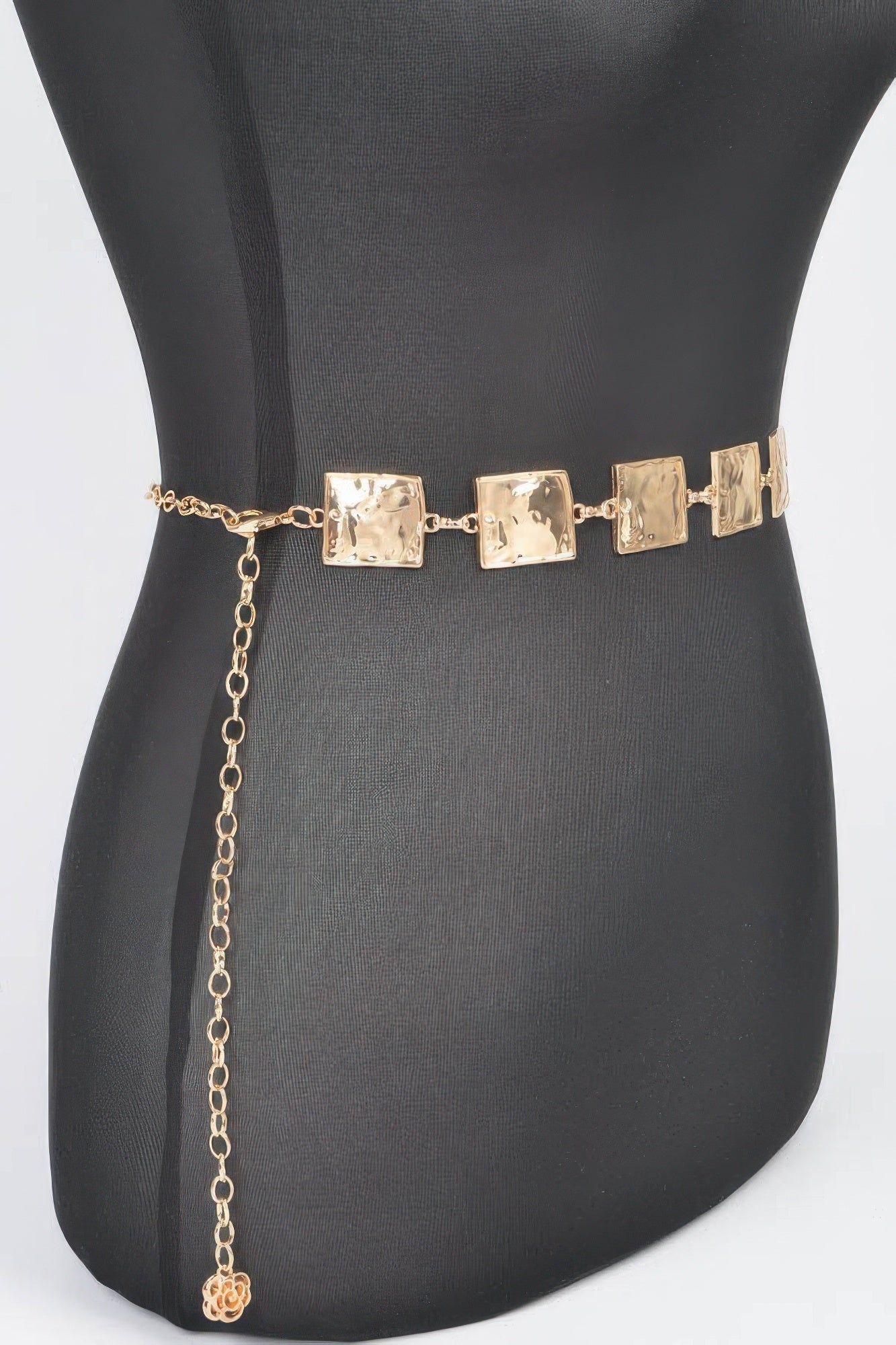 Hammered Square Metal Chain Belt product image