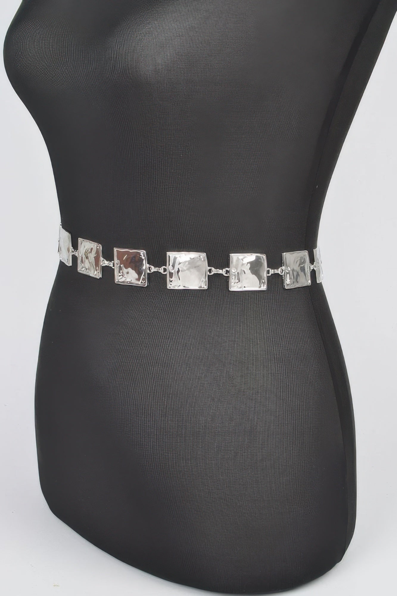 Hammered Square Metal Chain Belt product image