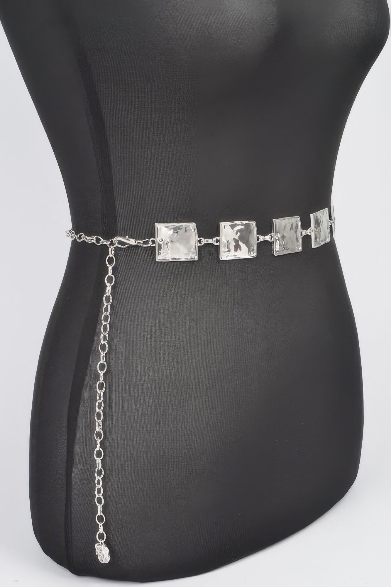 Hammered Square Metal Chain Belt product image