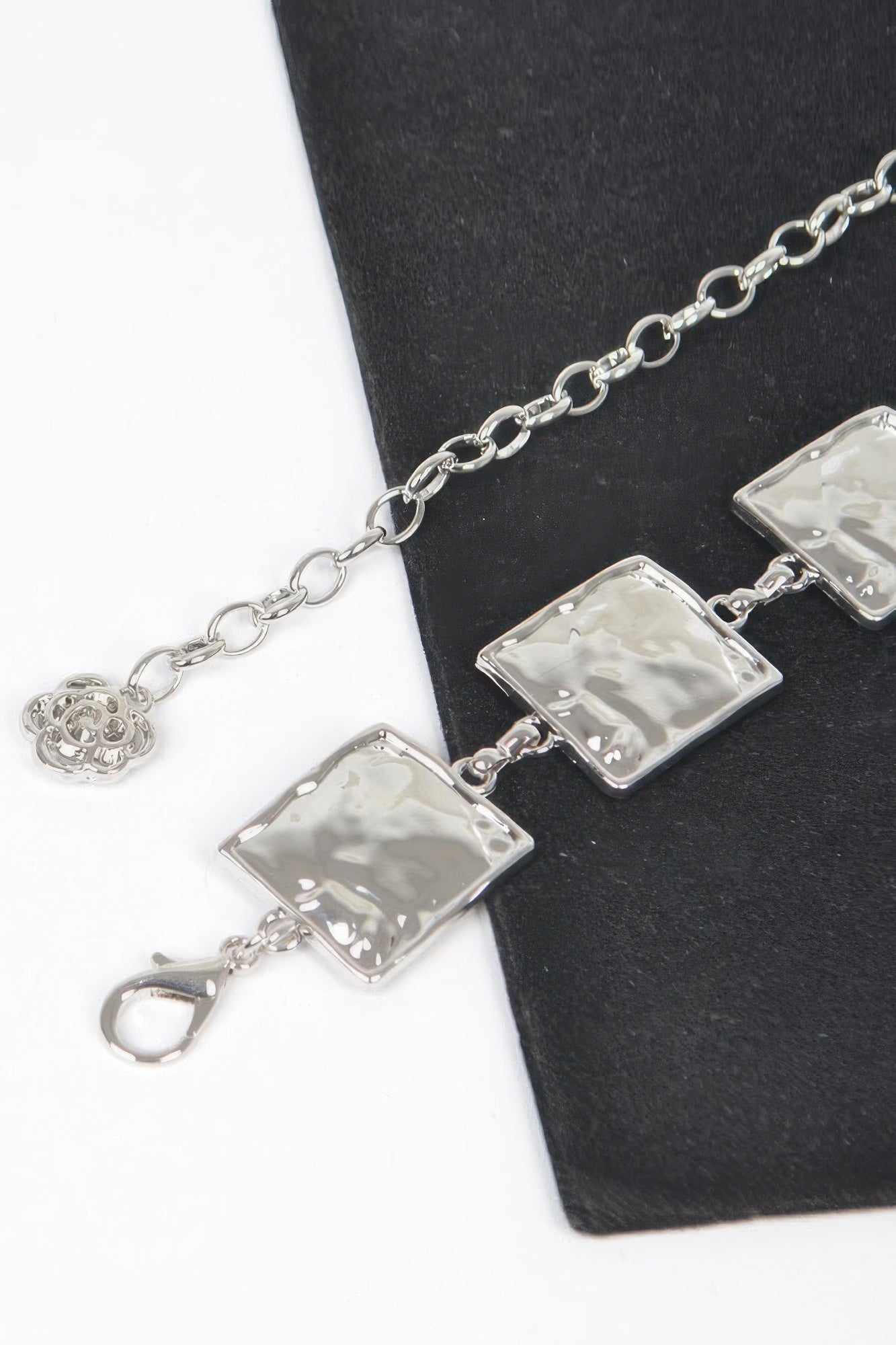 Hammered Square Metal Chain Belt product image