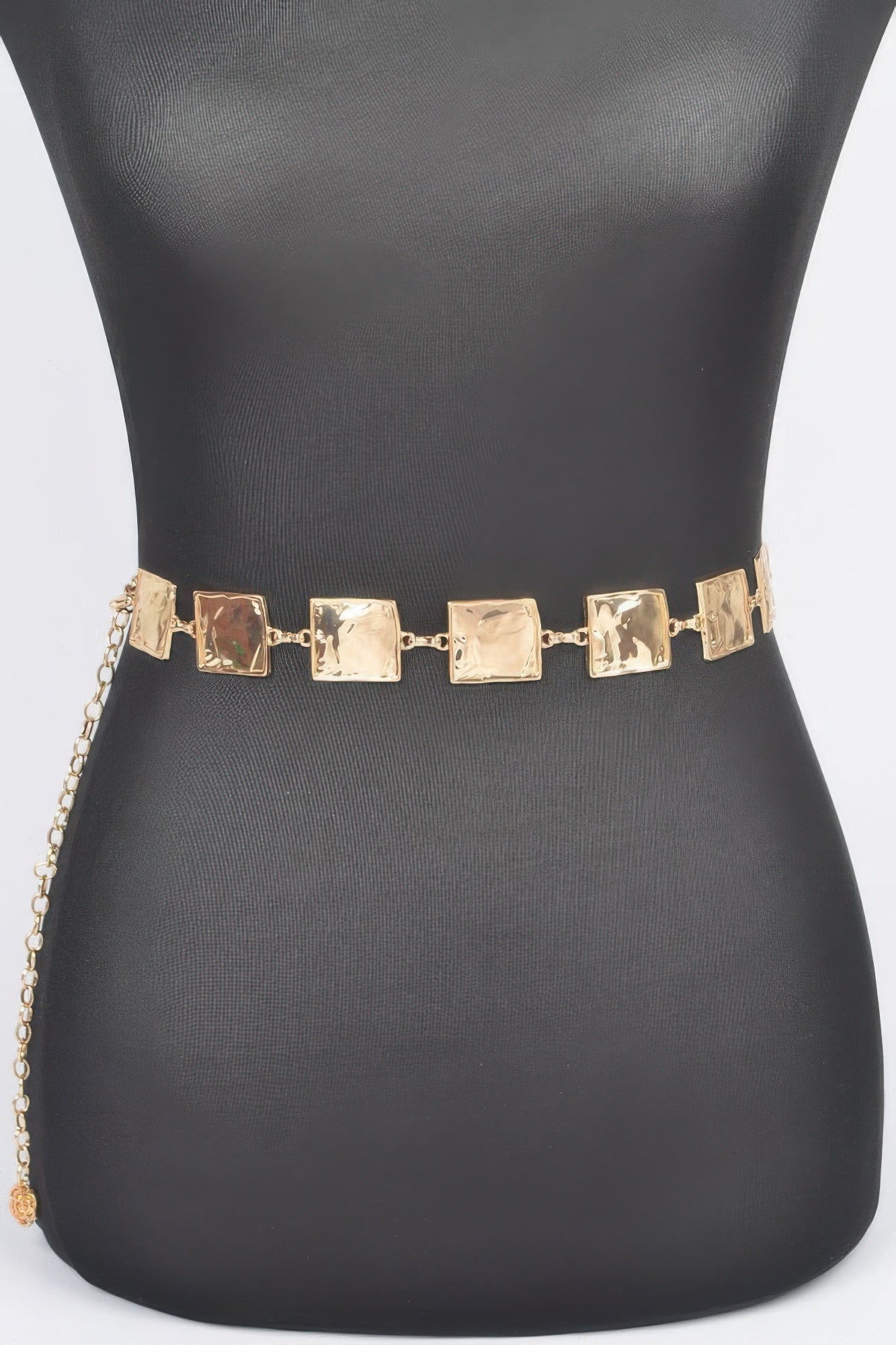 Hammered Square Metal Chain Belt product image