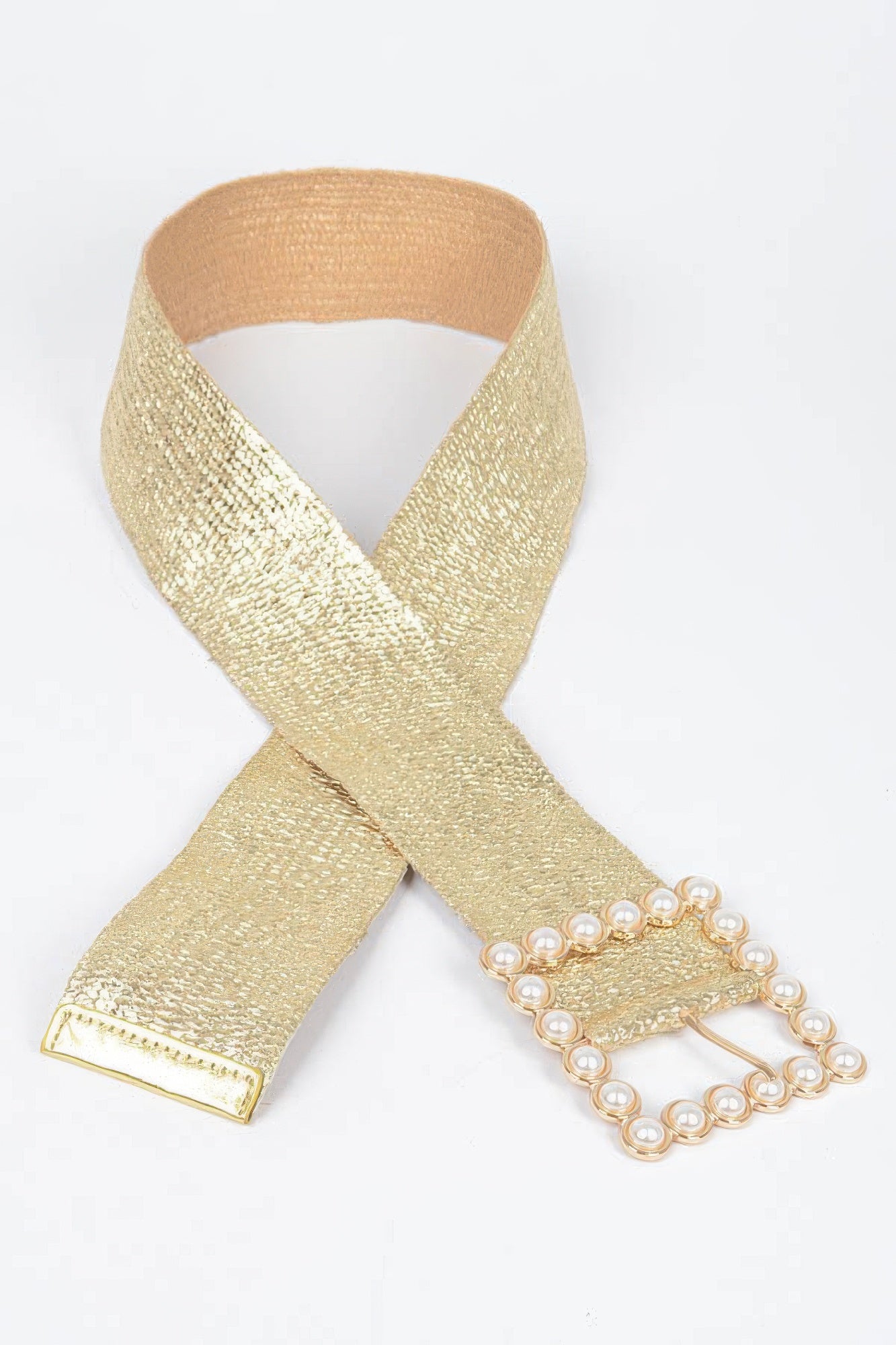 Wide Pearl Buckle Elastic Belt product image