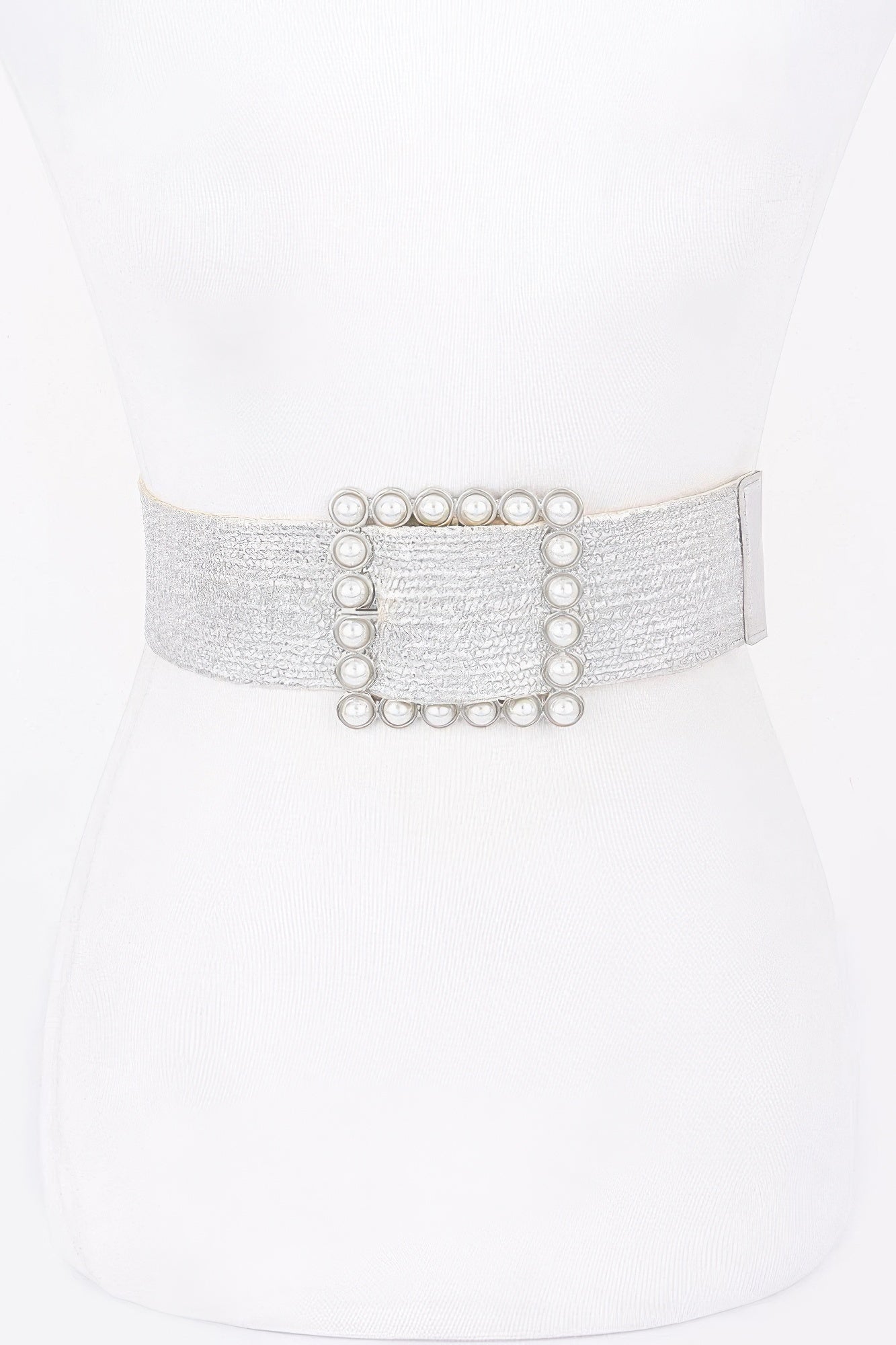 Wide Pearl Buckle Elastic Belt product image