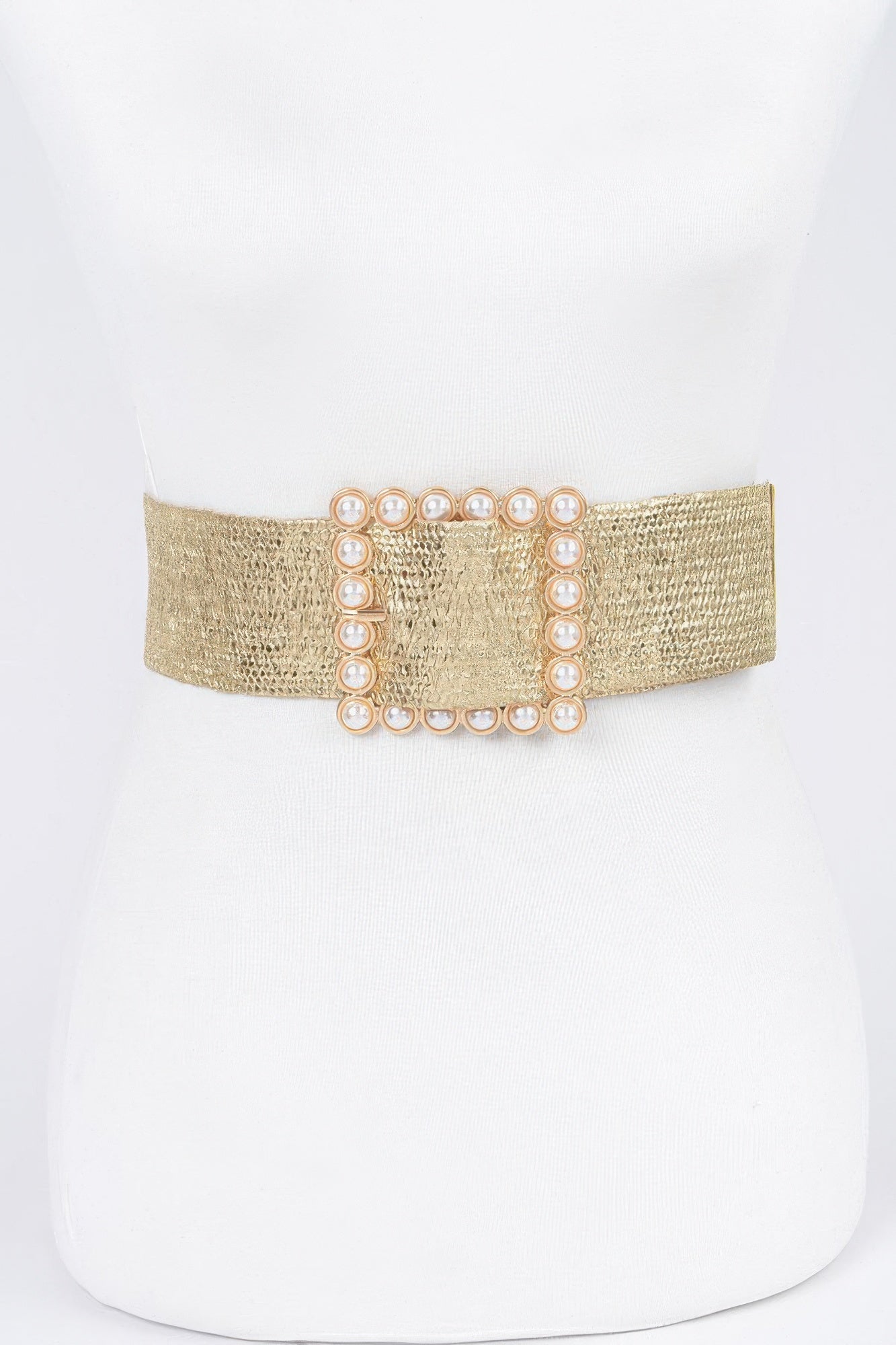 Wide Pearl Buckle Elastic Belt product image