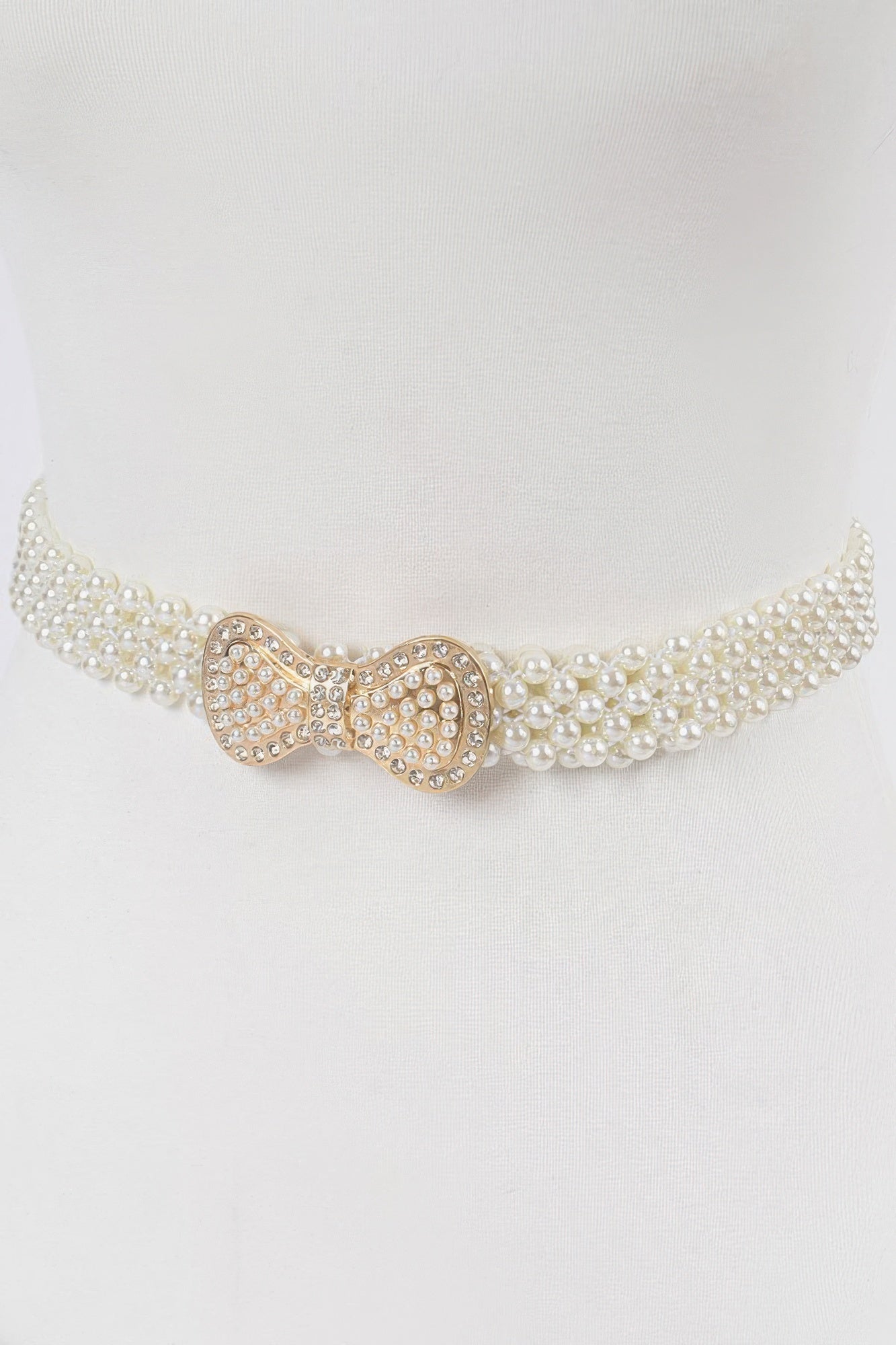 Elastic Pearl Waist Belt W/ribbon Buckle product image
