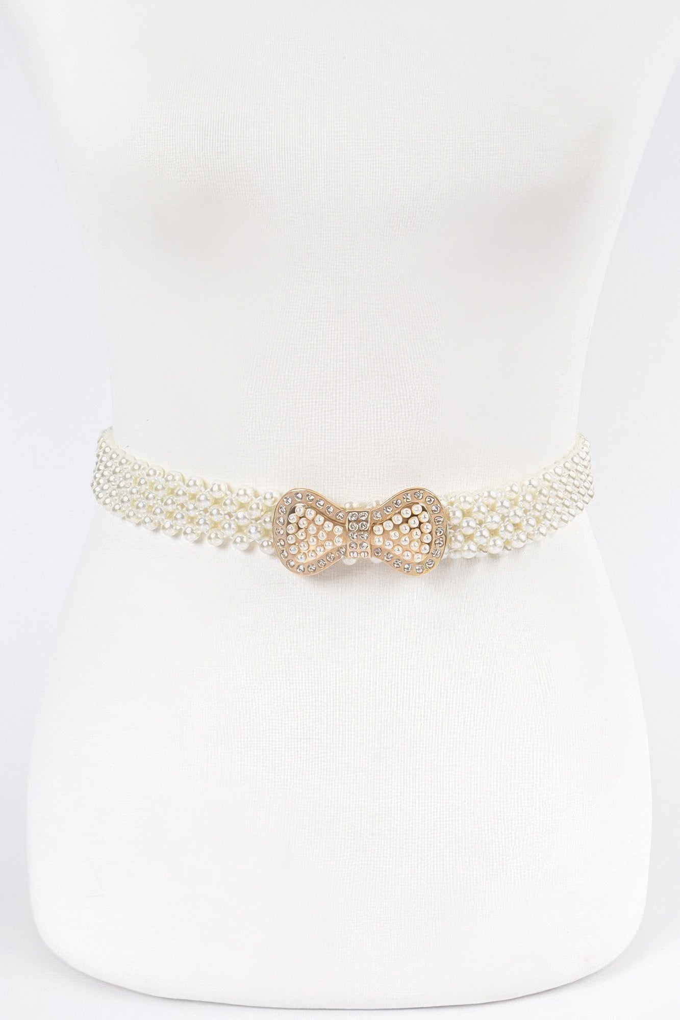 Elastic Pearl Waist Belt W/ribbon Buckle product image
