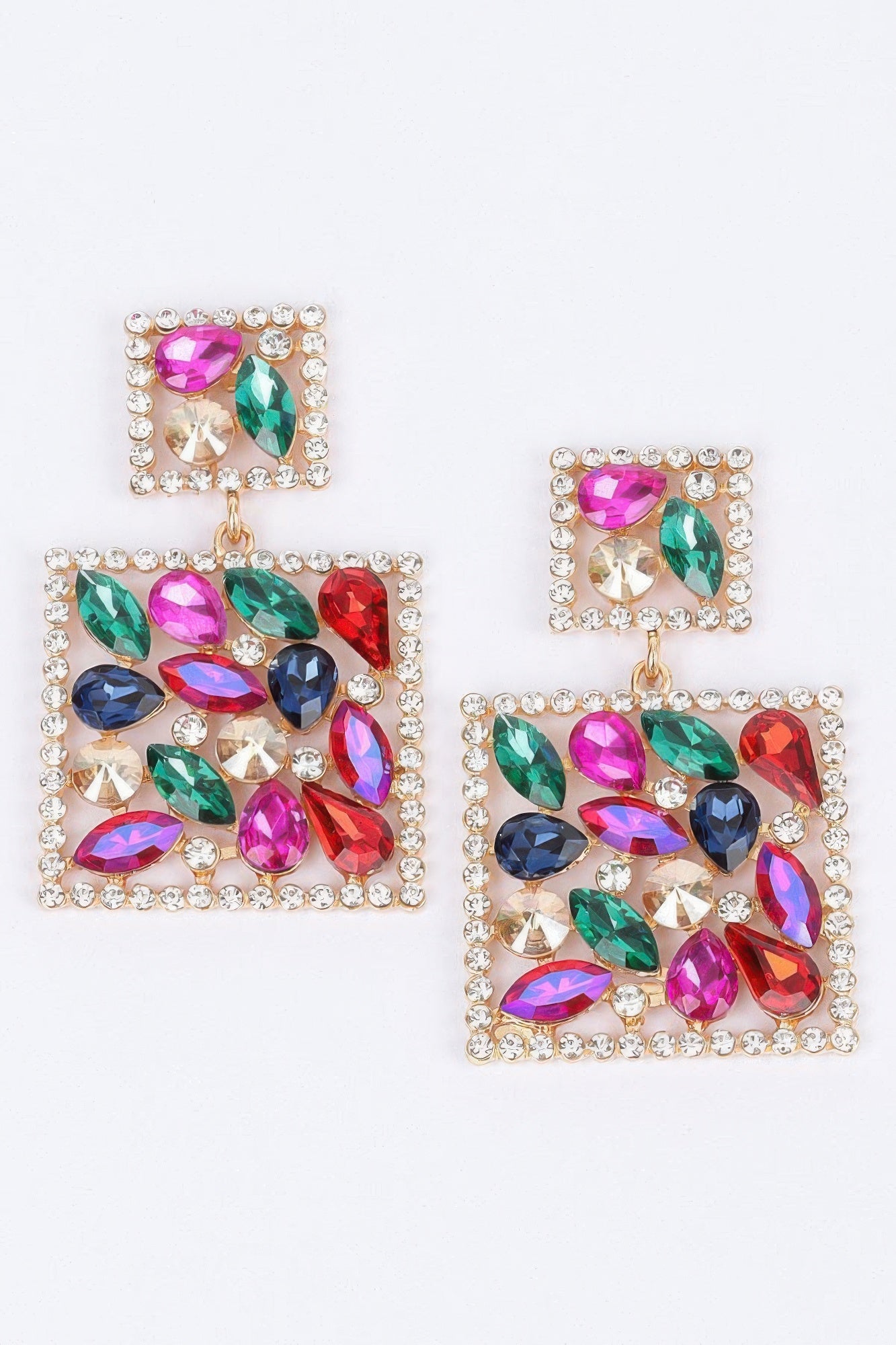 Square Dangle Rhinestone Earring product image