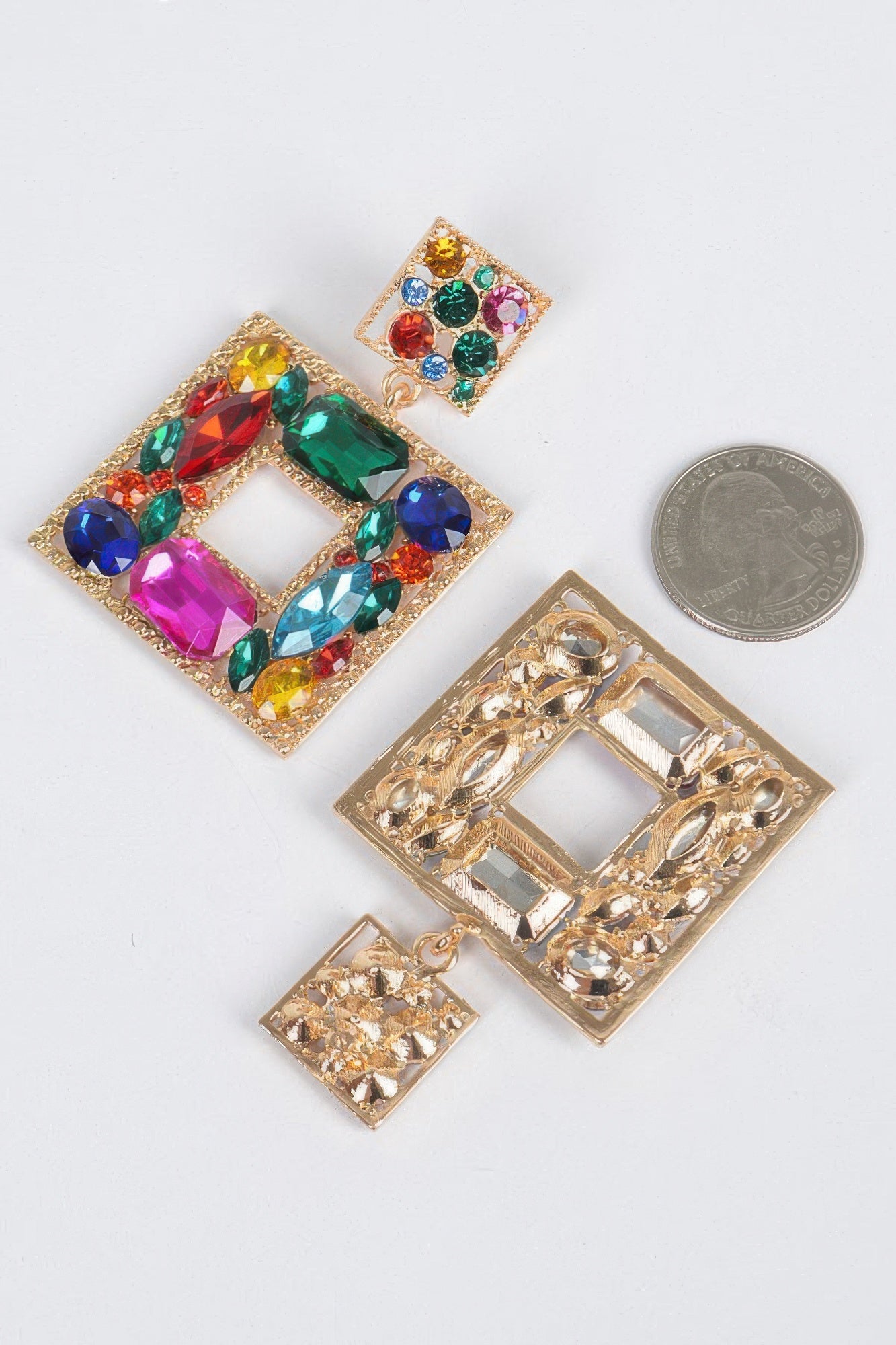 Double Square Bejeweled Earring product image