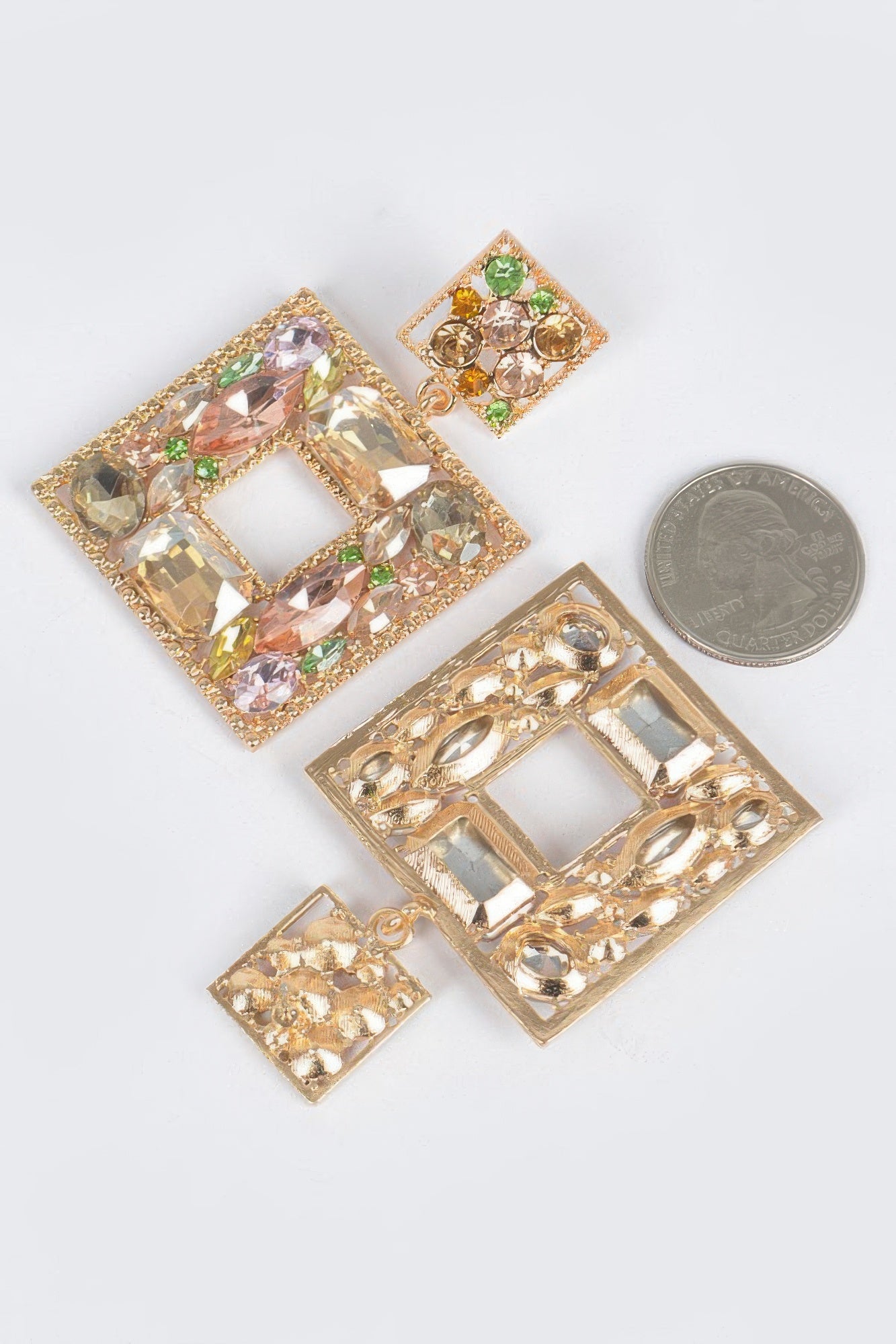Double Square Bejeweled Earring product image