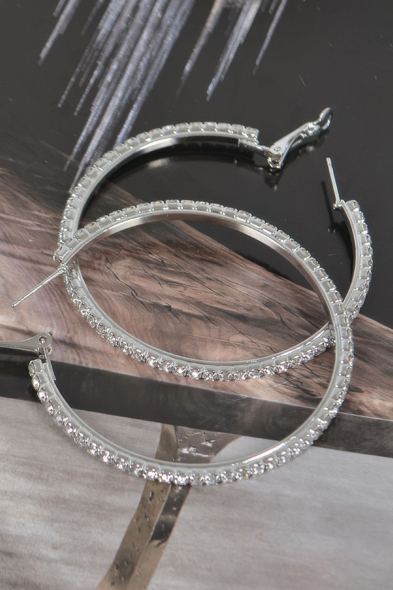 5cm Double Rhinestone Hoop Earrings product image