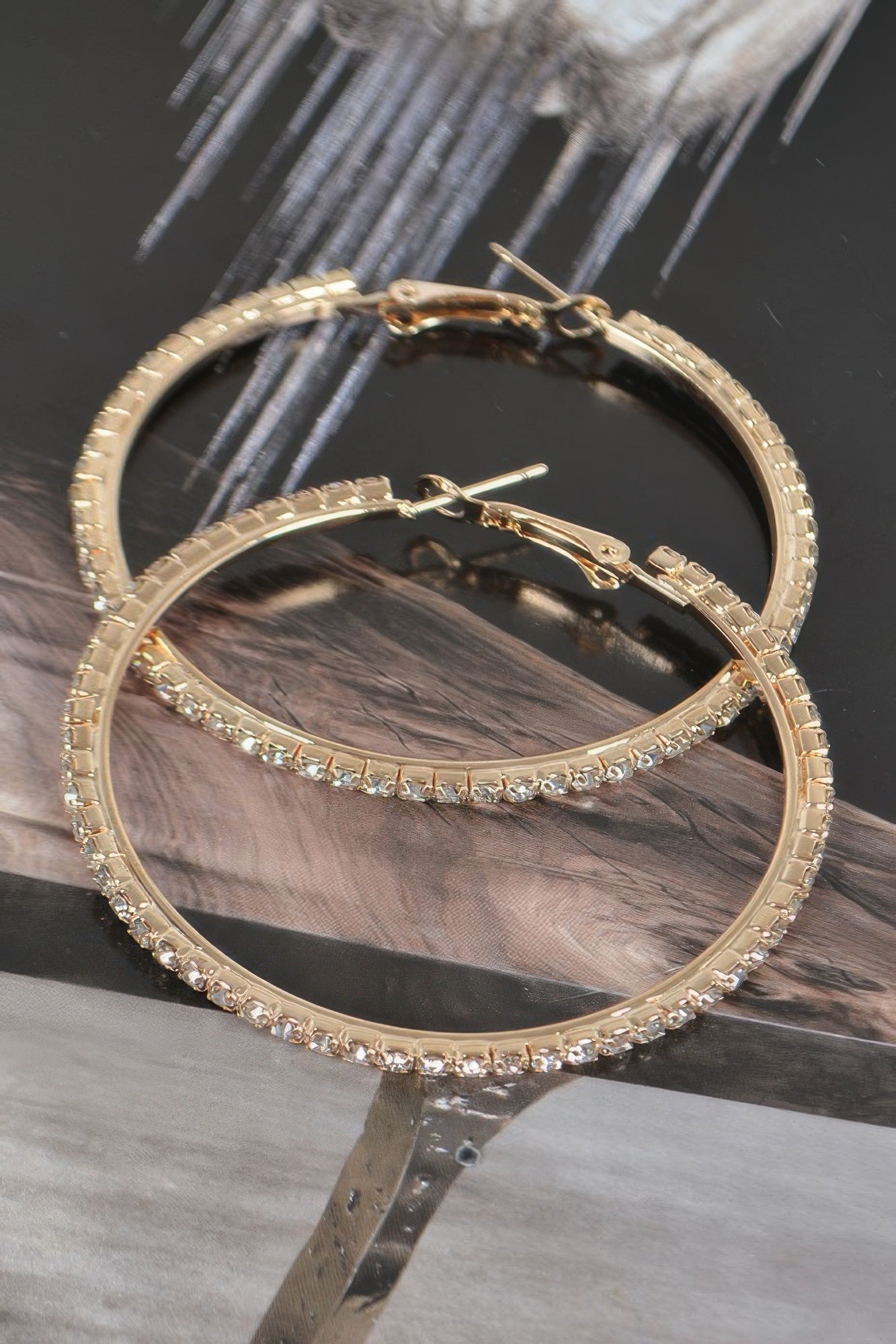 5cm Double Rhinestone Hoop Earrings product image