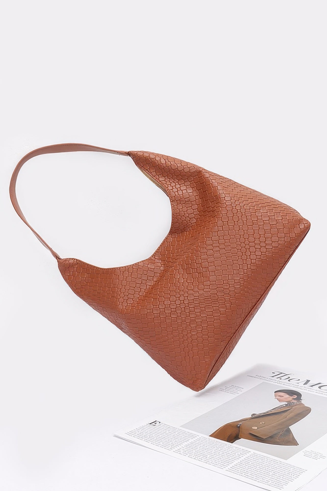 Embossed Faux Leather Shoulder Bag product image