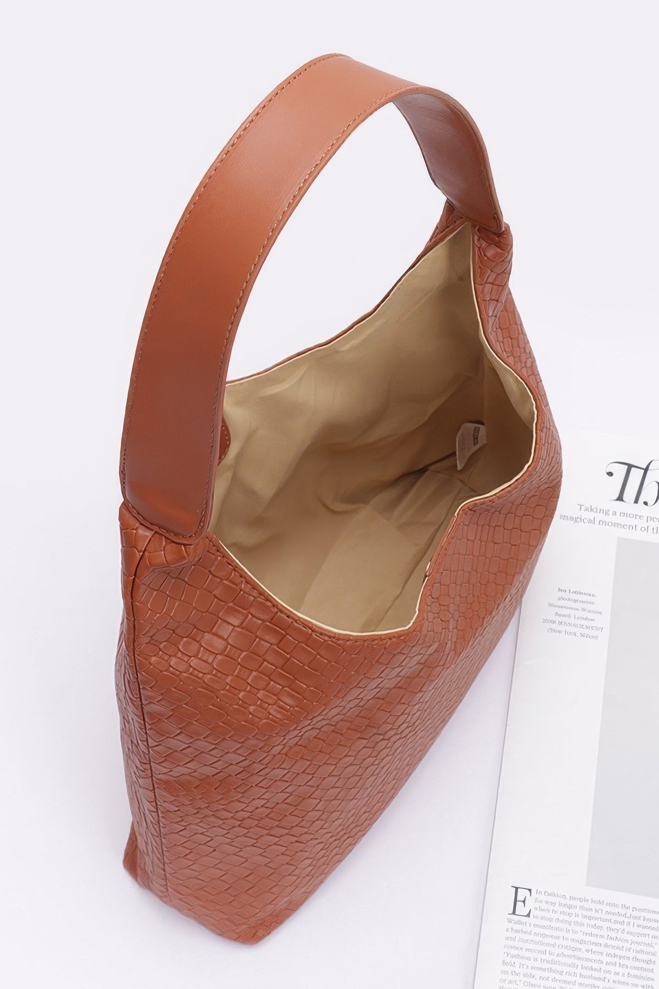 Embossed Faux Leather Shoulder Bag product image