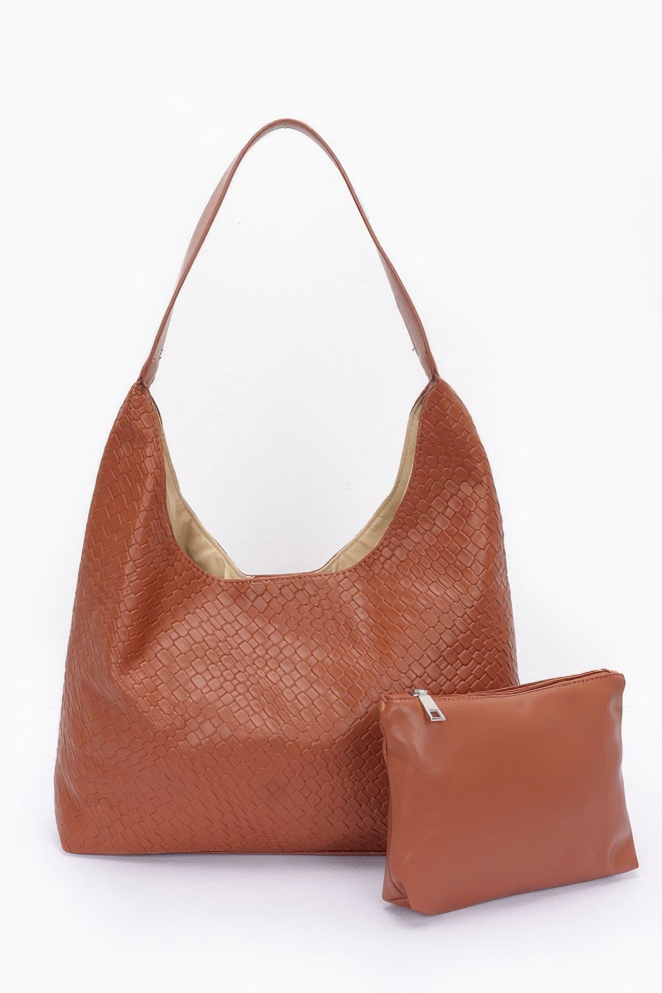 Embossed Faux Leather Shoulder Bag product image